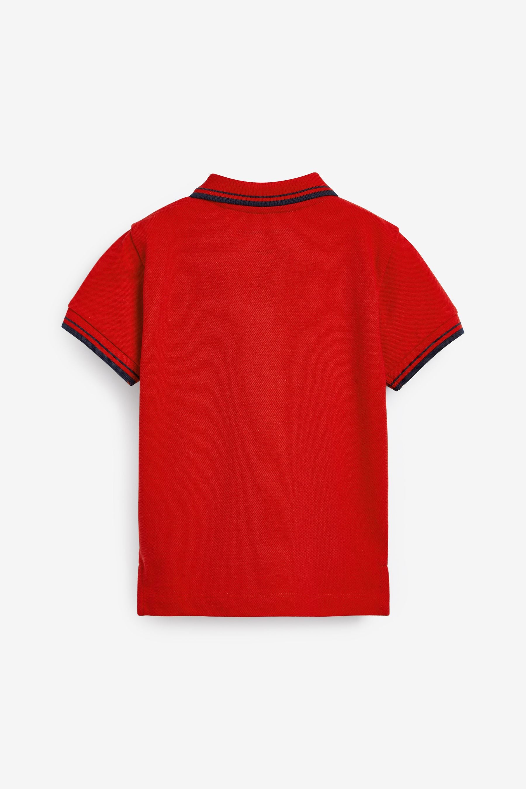 Red Short Sleeve Plain Polo Shirt (3mths-7yrs)