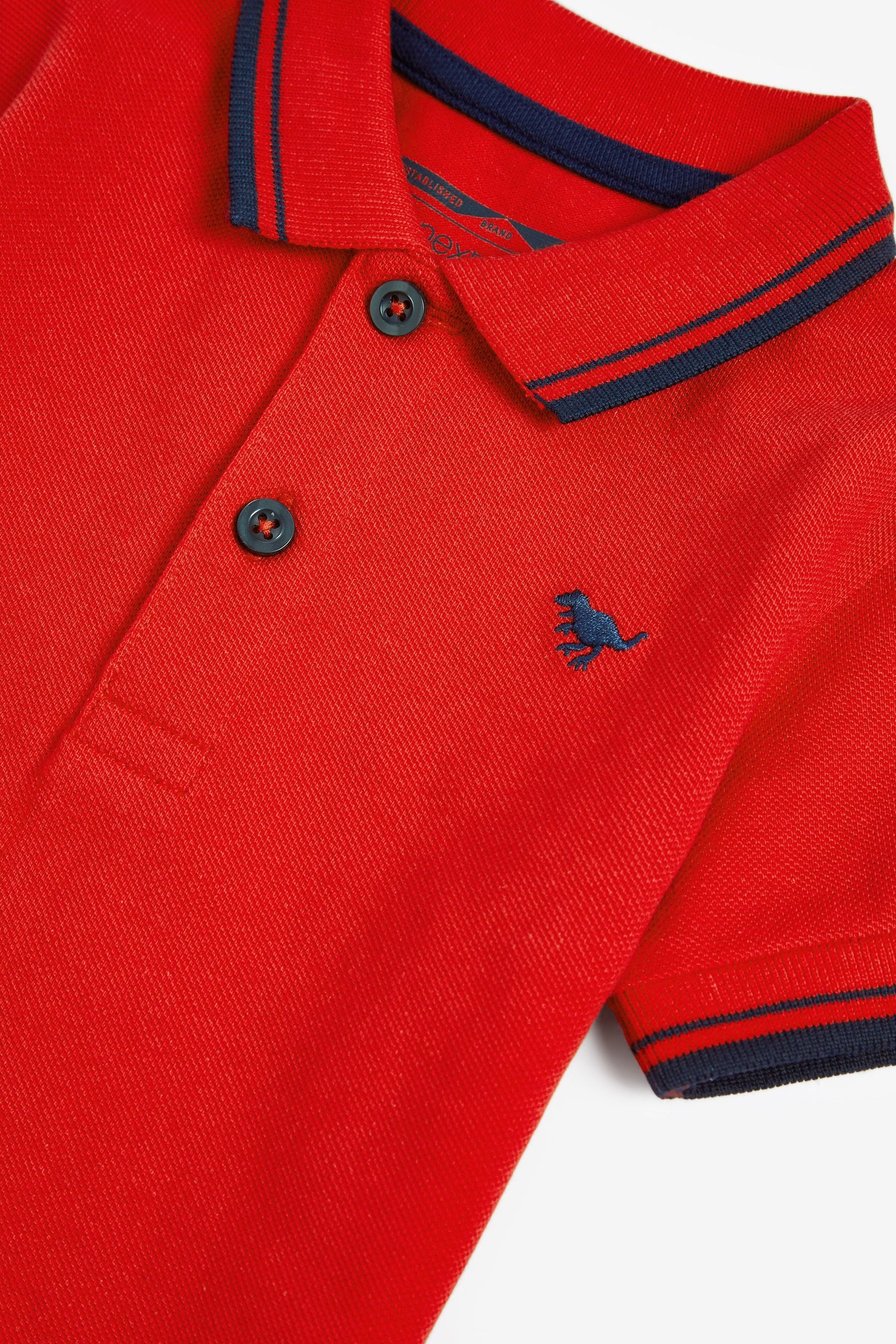 Red Short Sleeve Plain Polo Shirt (3mths-7yrs)