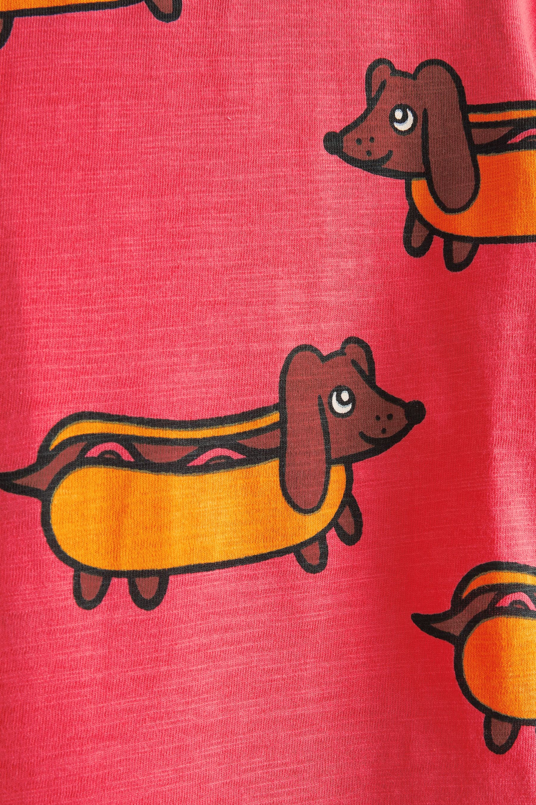 Red/Pink Sausage Hot Dog All-Over Printed T-Shirt (3mths-7yrs)