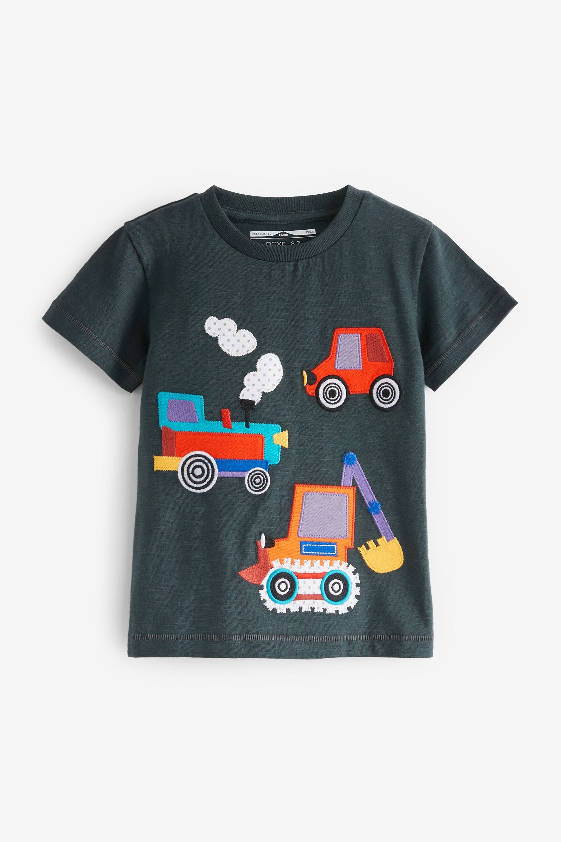 Charcoal Grey Transport Appliqu T-Shirt (3mths-7yr