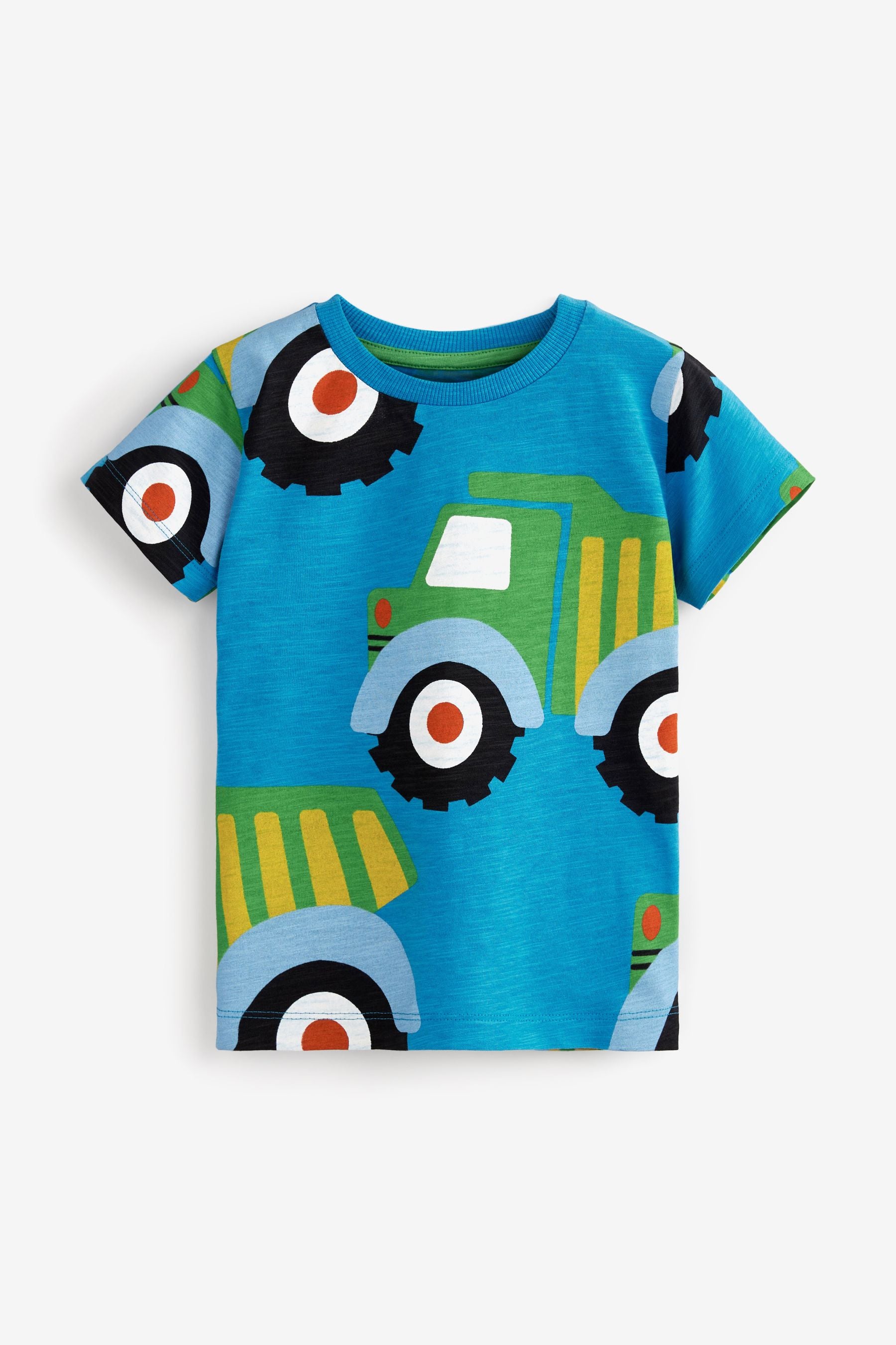 Blue/Green Transport 4 Pack Short Sleeve T-Shirts (3mths-7yrs)