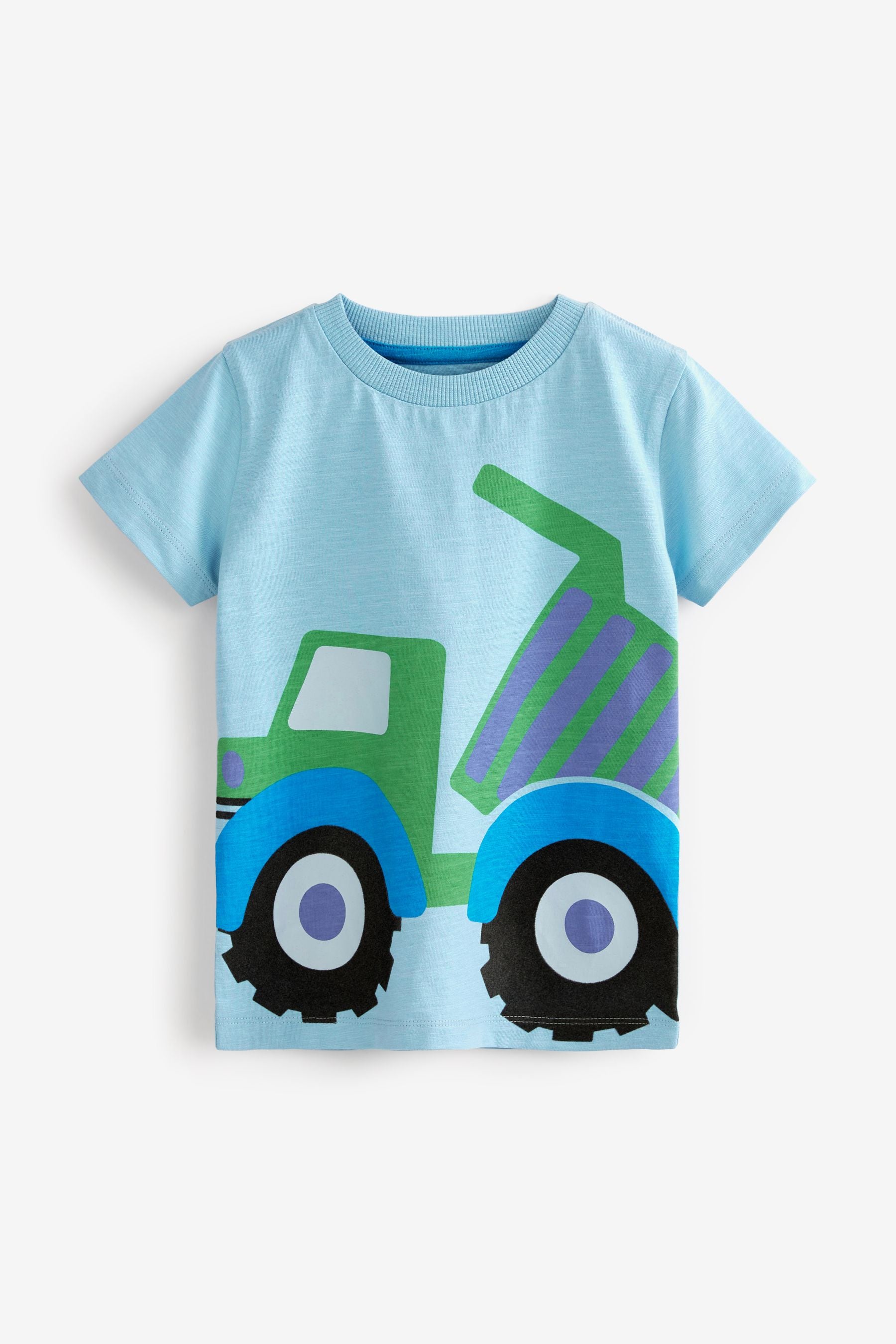 Blue/Green Transport 4 Pack Short Sleeve T-Shirts (3mths-7yrs)