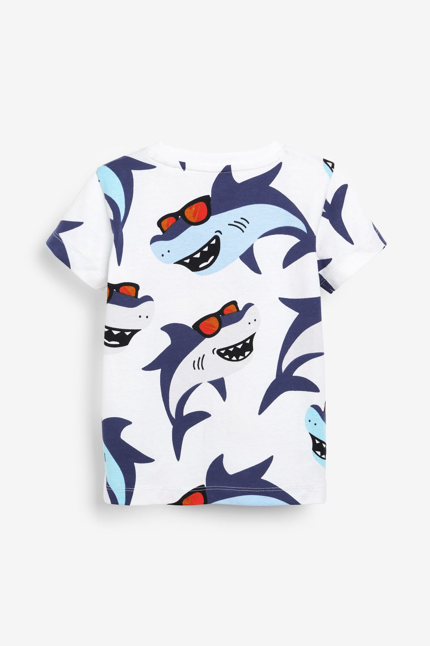 Blue/Orange Shark 3 Pack T-Shirts (3mths-7yrs)