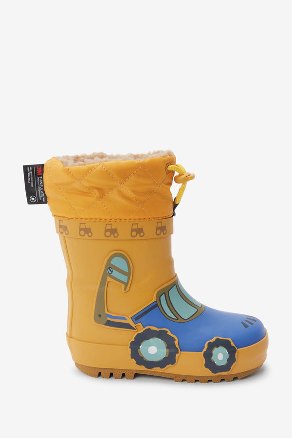 Ochre Yellow Digger Thermal Thinsulate Lined Cuff Wellies