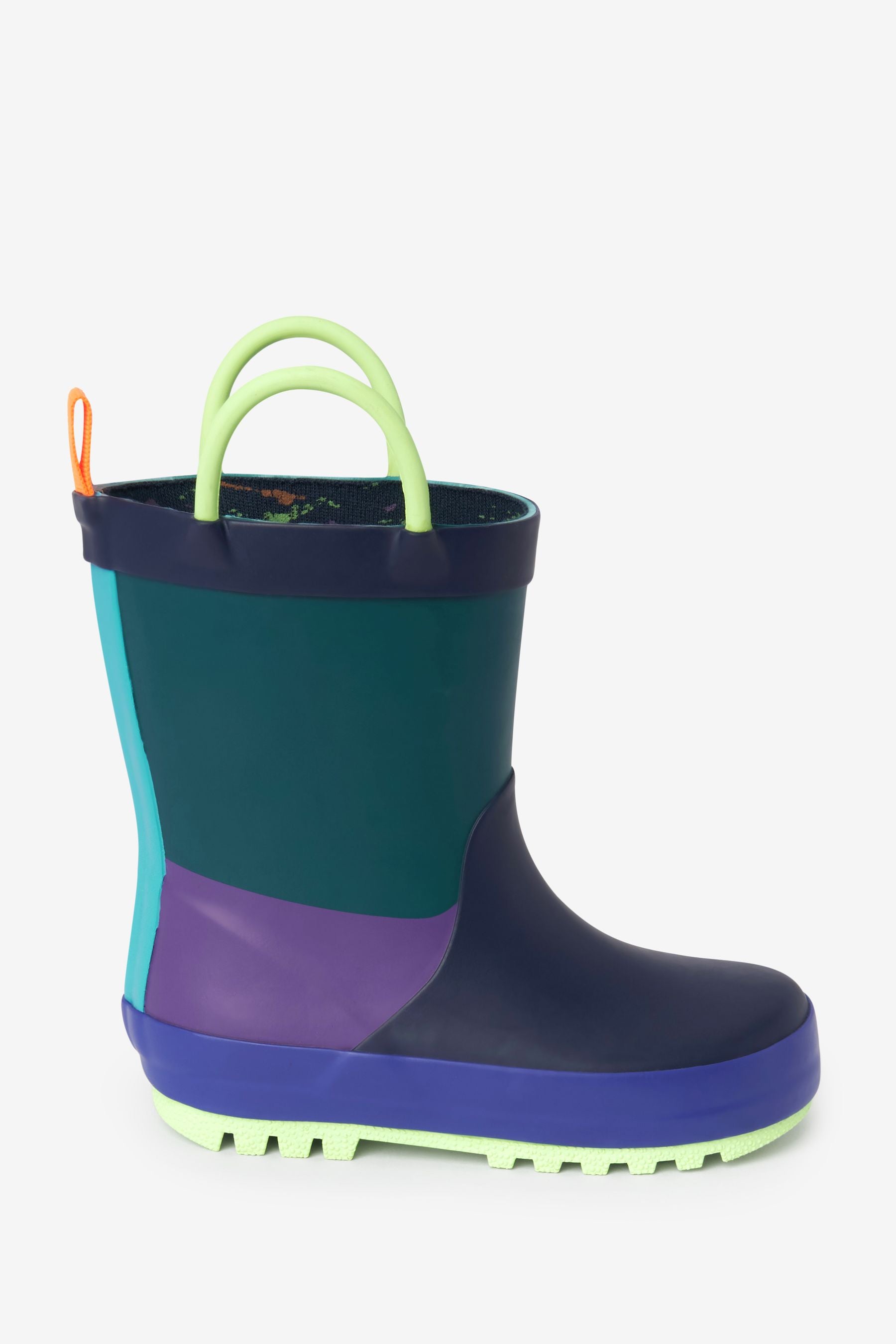 Blue/Green Wellies With Pull-on Handles