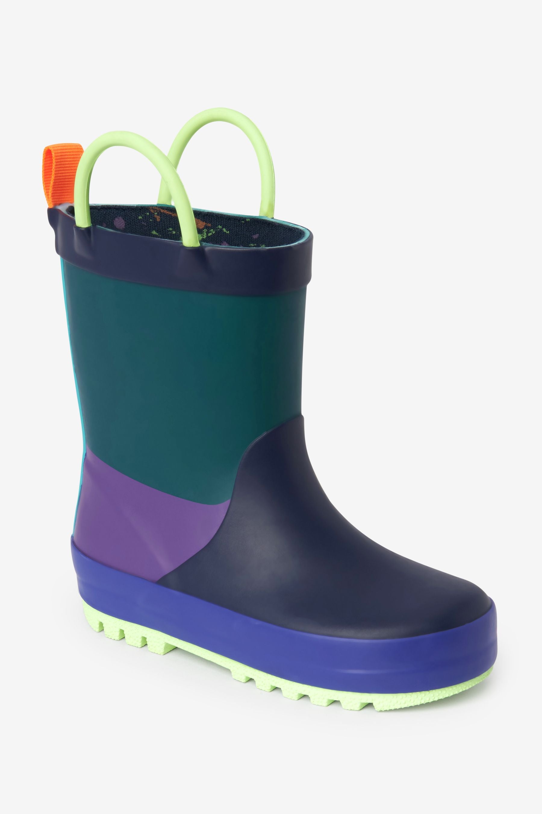 Blue/Green Wellies With Pull-on Handles