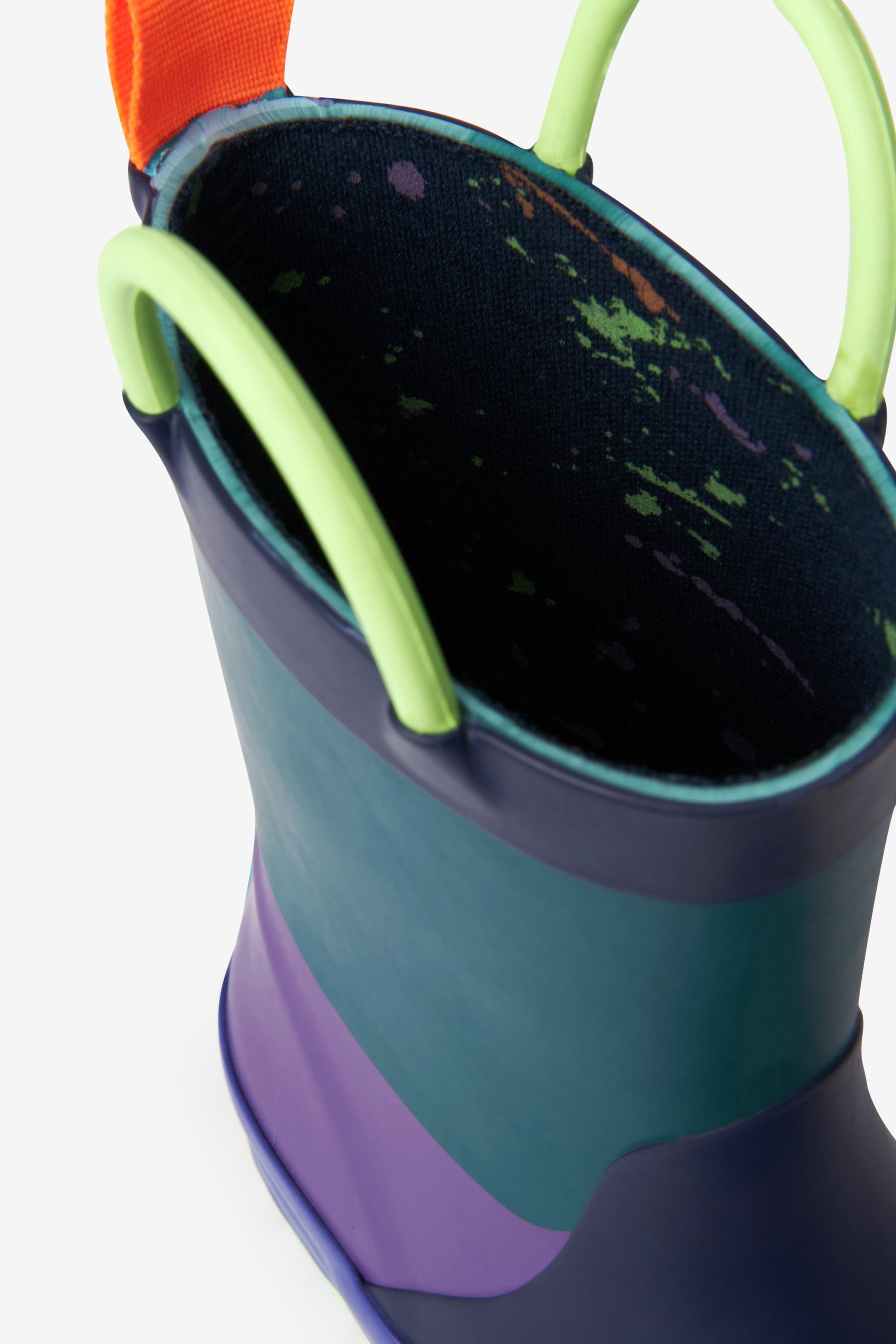 Blue/Green Wellies With Pull-on Handles