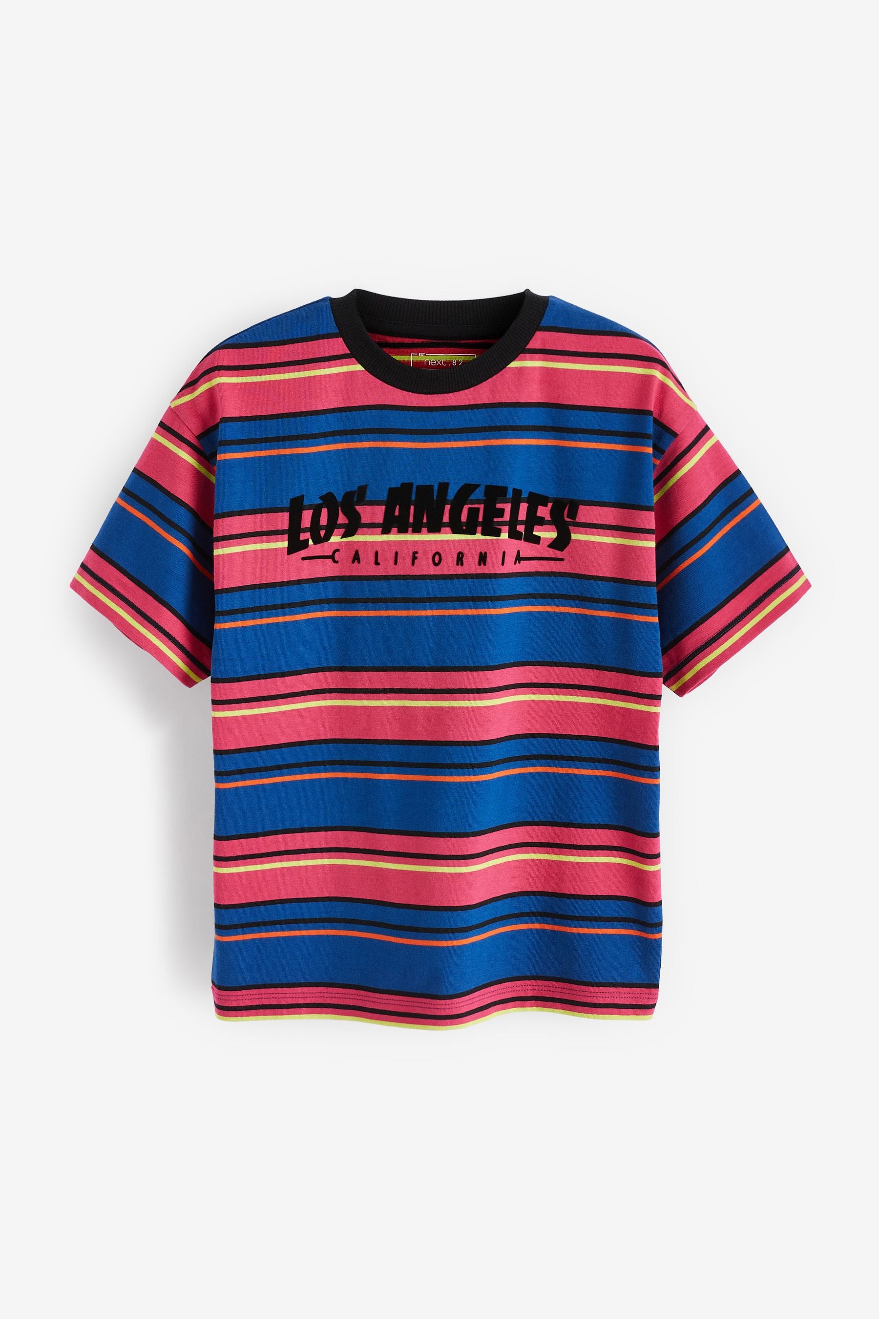 Pink/Blue Striped Short Sleeve T-Shirt (3-16yrs)