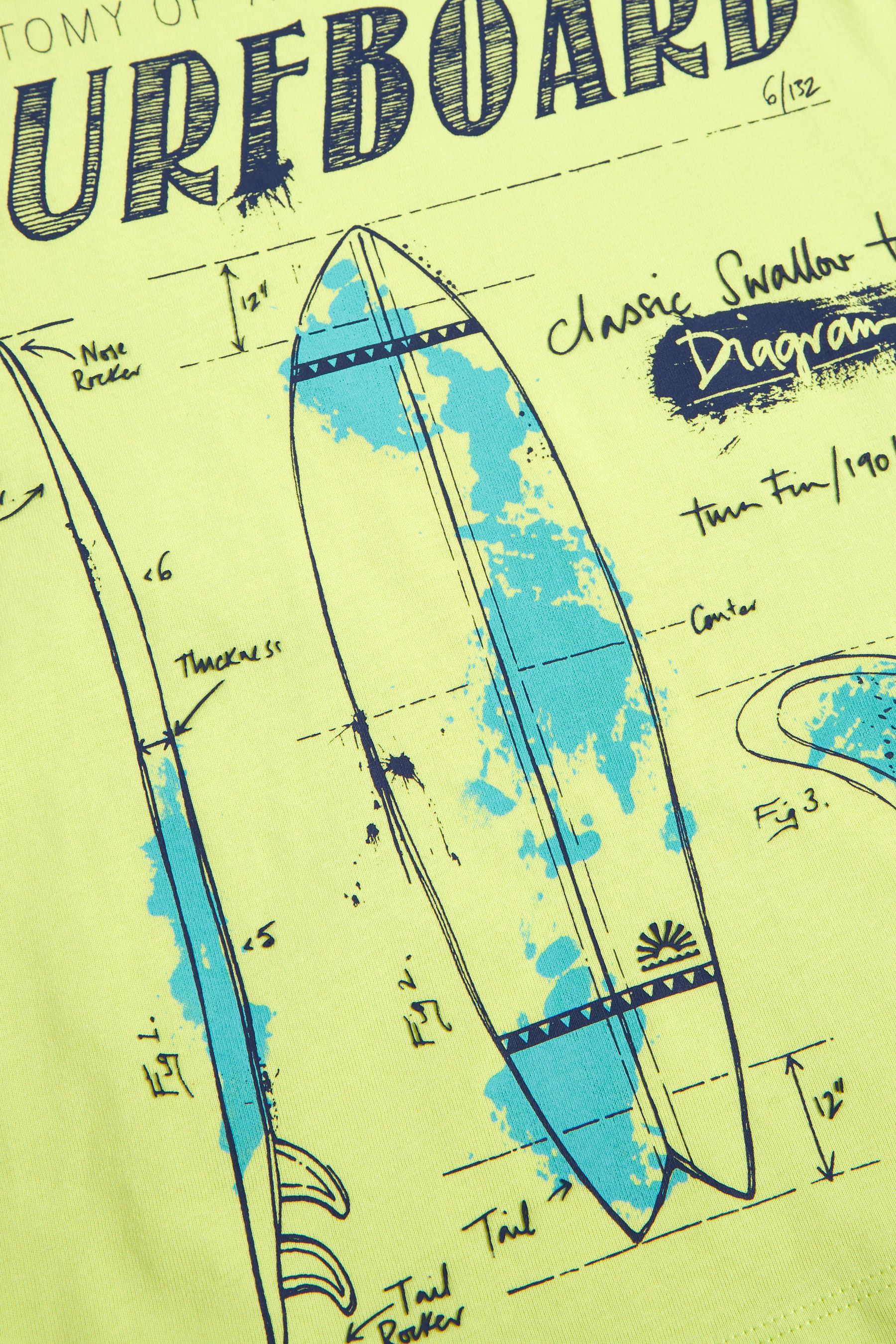 Yellow Surfboard Short Sleeve Graphic T-Shirt (3-16yrs)