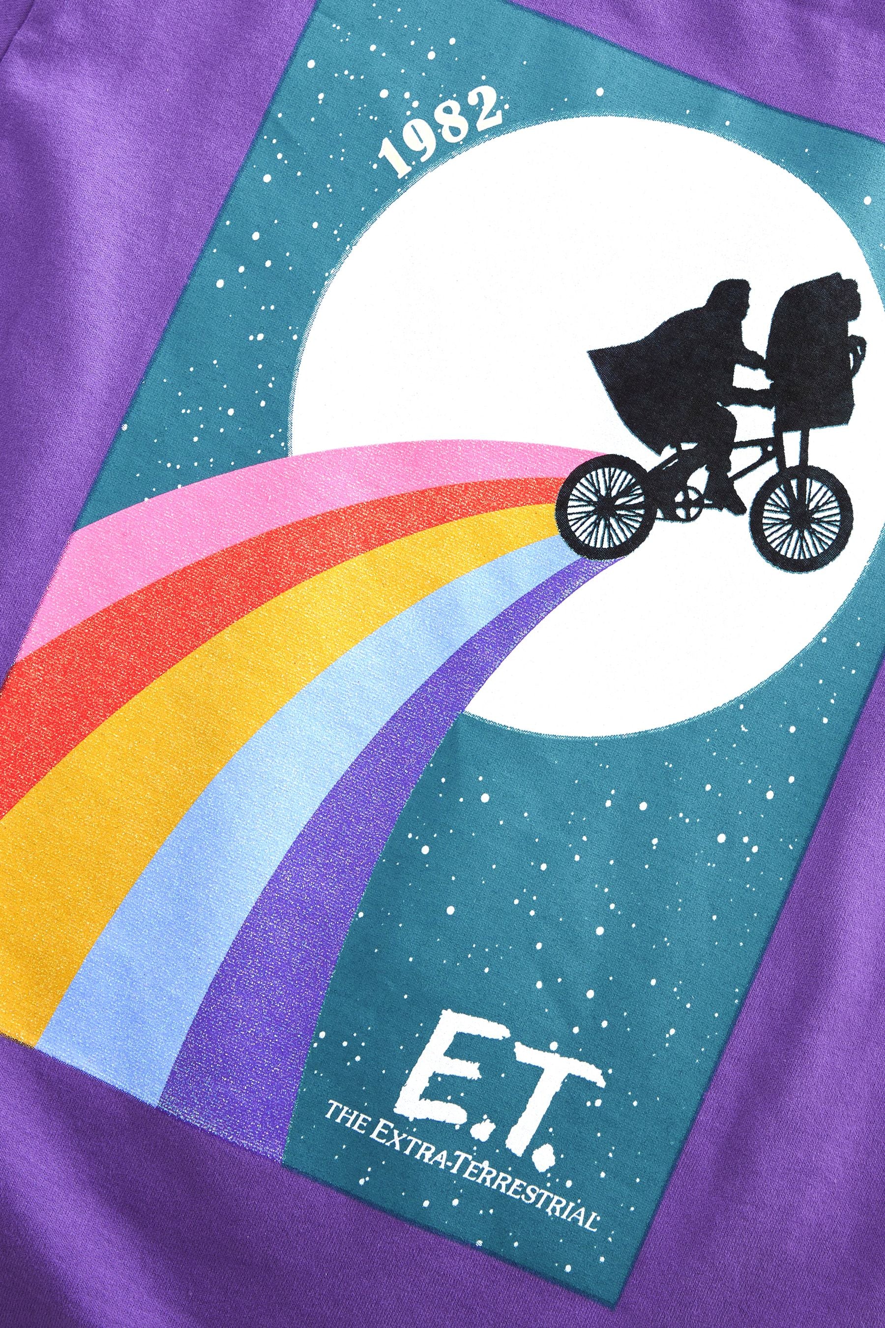 Purple E.T. Glitter Rainbow Short Sleeve License T-Shirt (3-16yrs)