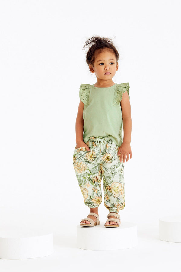 Sage Green Cotton Frill Vest (3mths-8yrs)