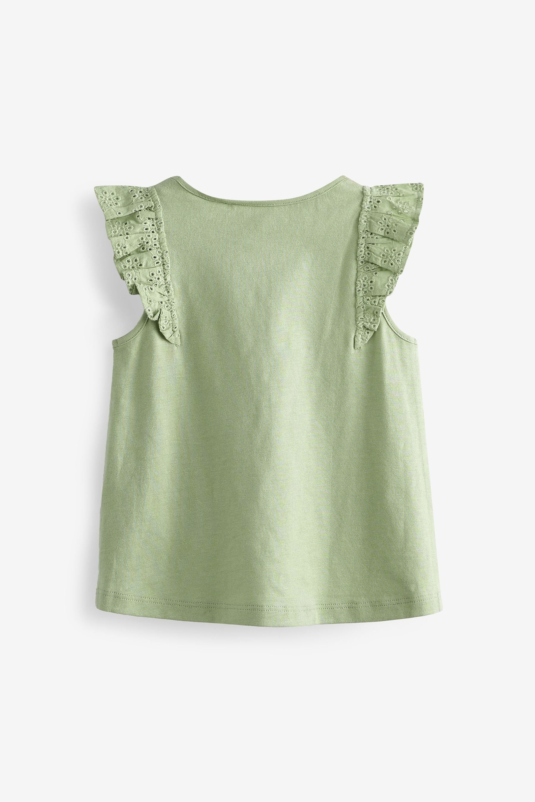 Sage Green Cotton Frill Vest (3mths-8yrs)