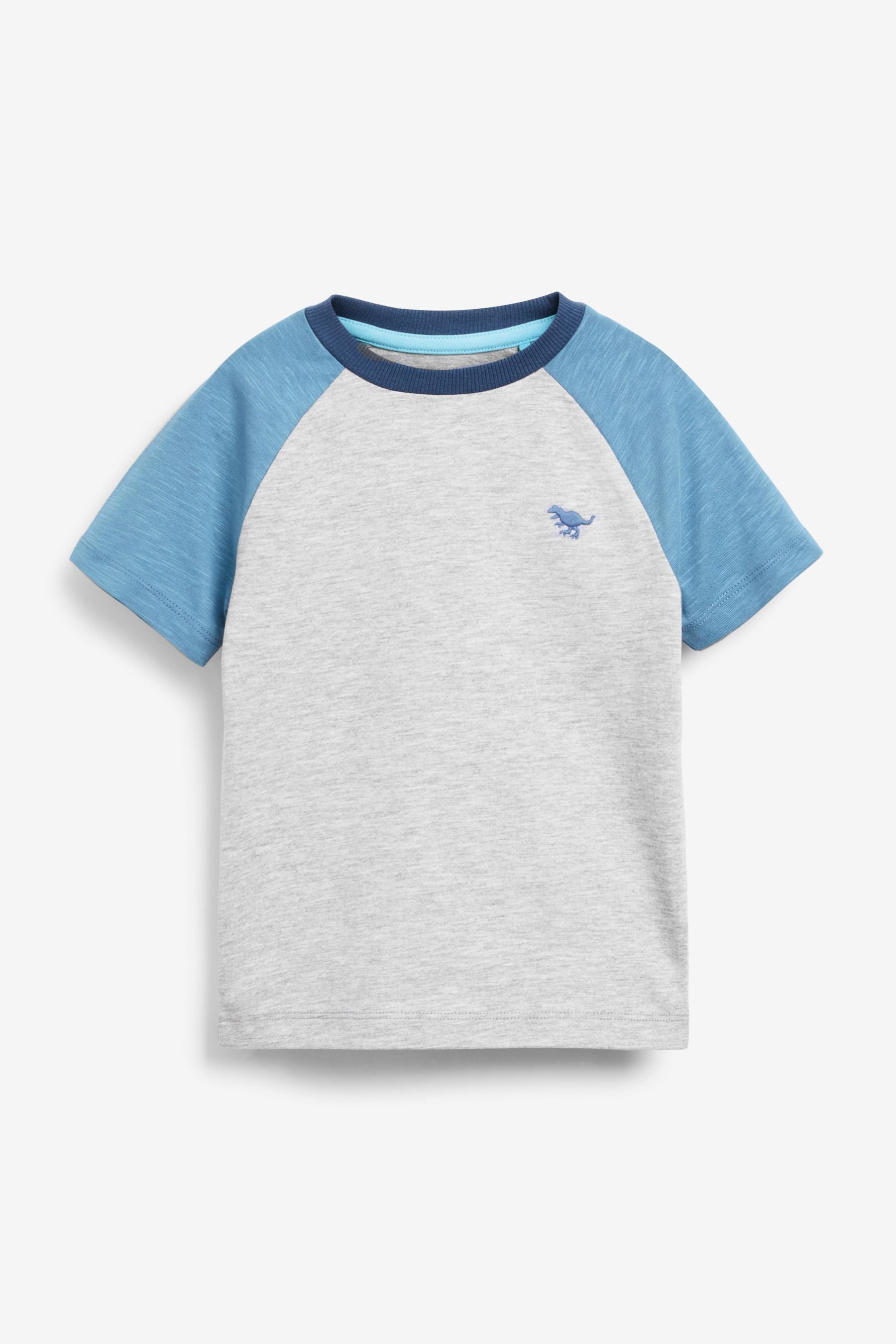 Blue Raglan 3 Pack Colourblock T-Shirts (3mths-7yrs)