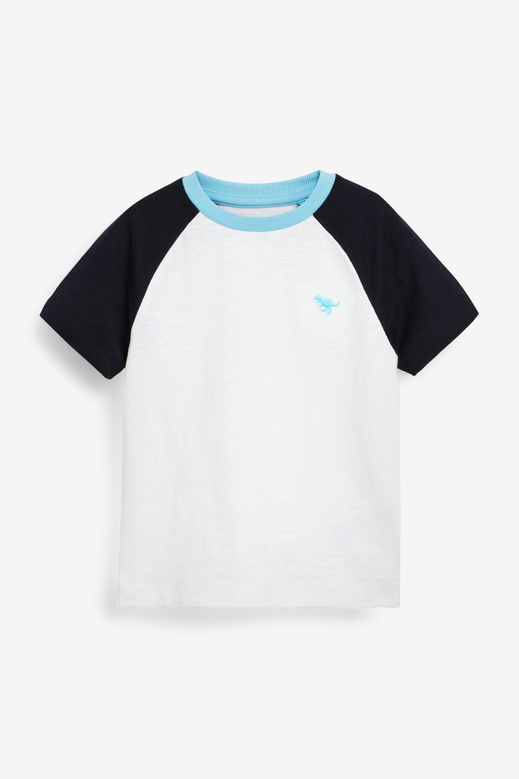 Blue Raglan 3 Pack Colourblock T-Shirts (3mths-7yrs)