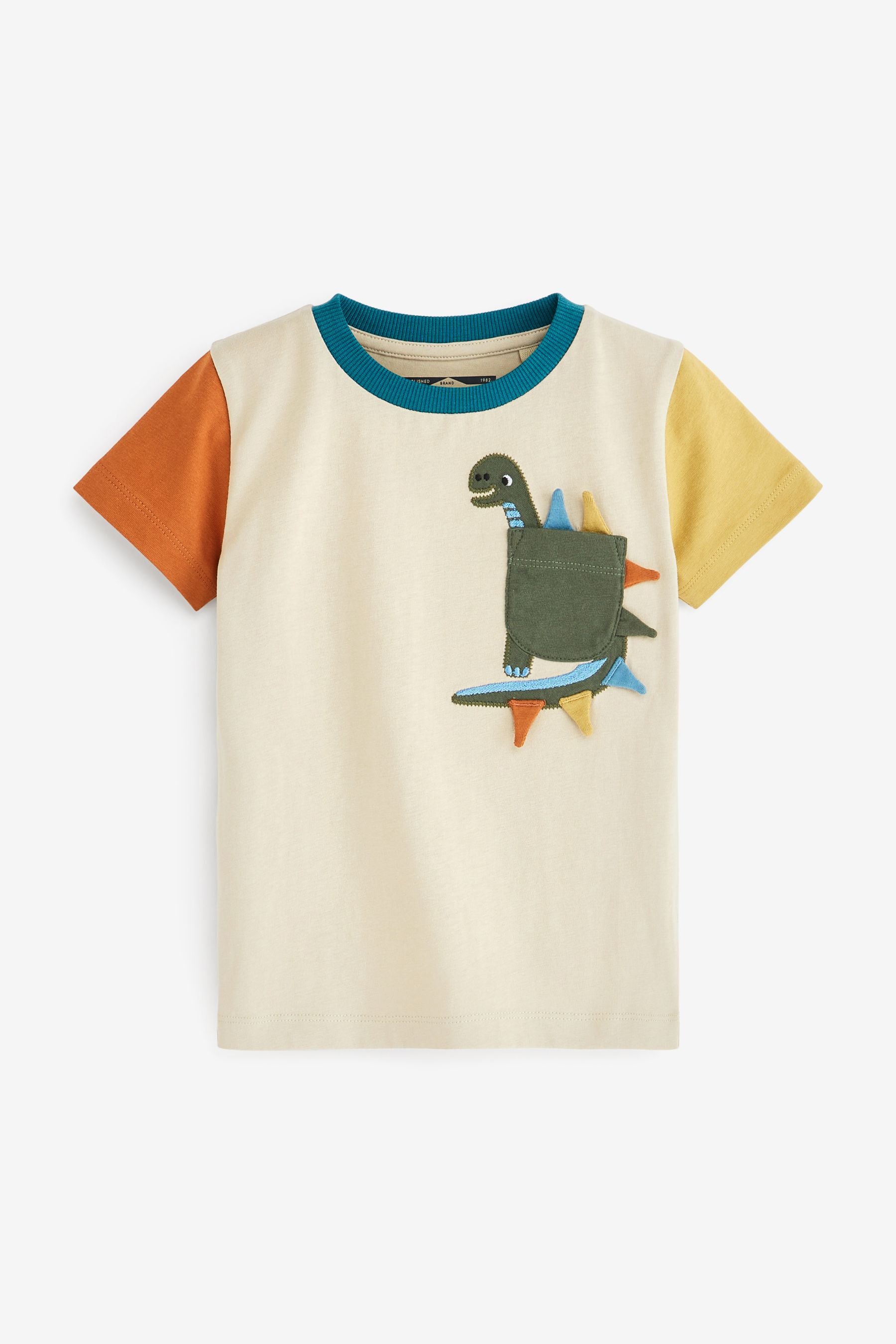 Cream Colourblock Pocket T-Shirt (3mths-7yrs)