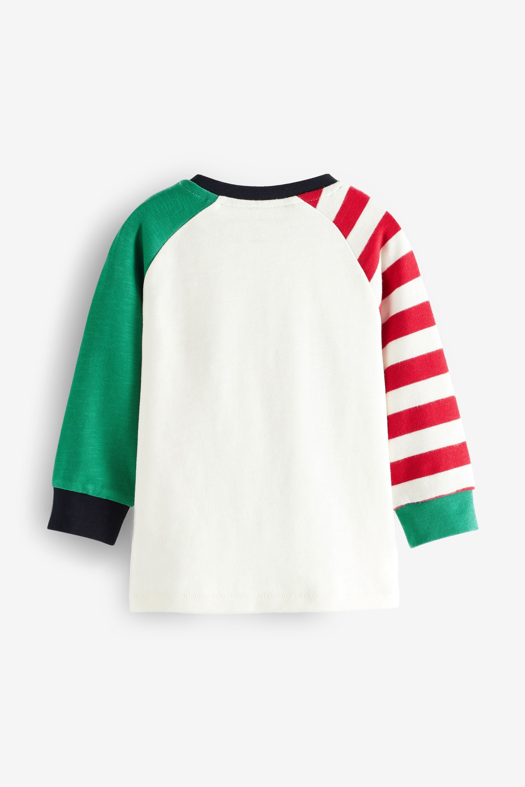 Red/Green Snowman Long Sleeve Christmas T-Shirt (3mths-7yrs)