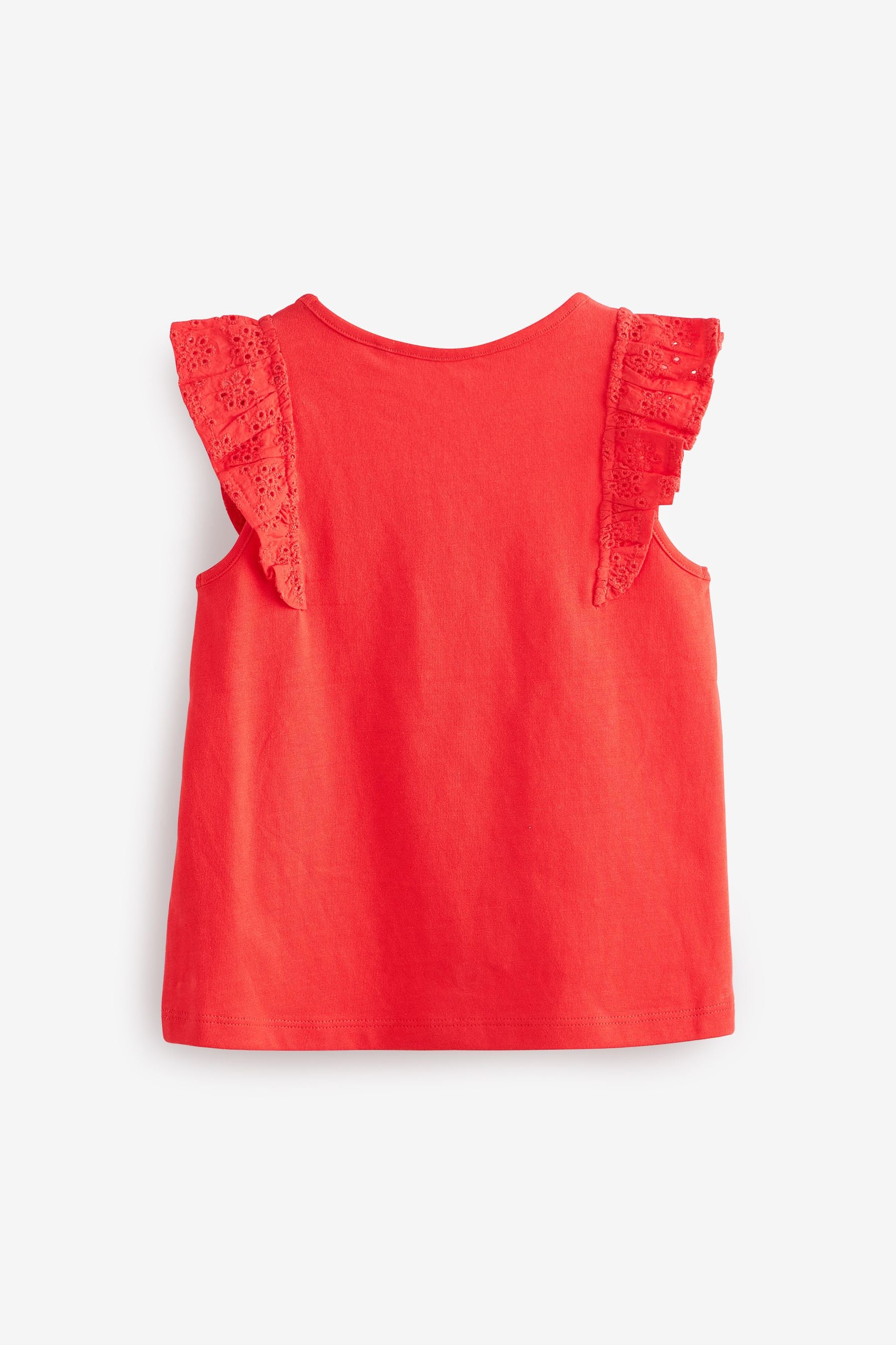 Red Cotton Frill Vest (3mths-8yrs)