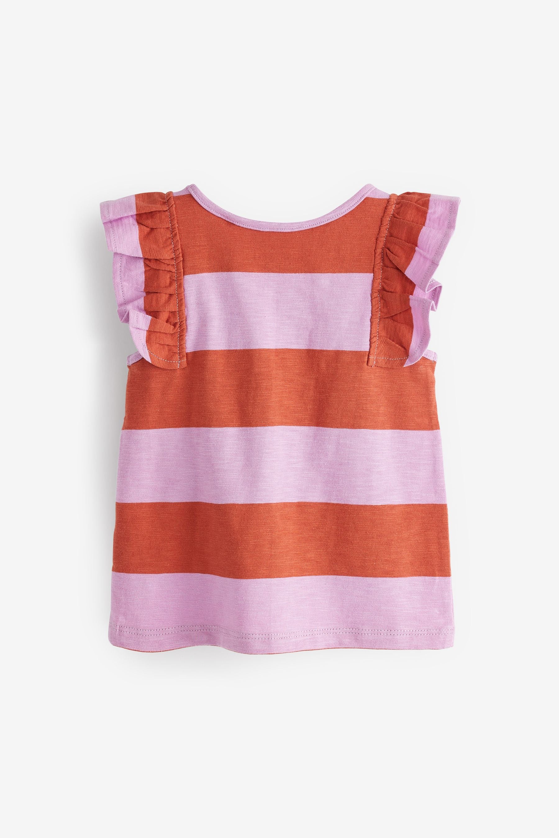 Purple/Orange Stripe Cotton Frill Vest (3mths-8yrs)