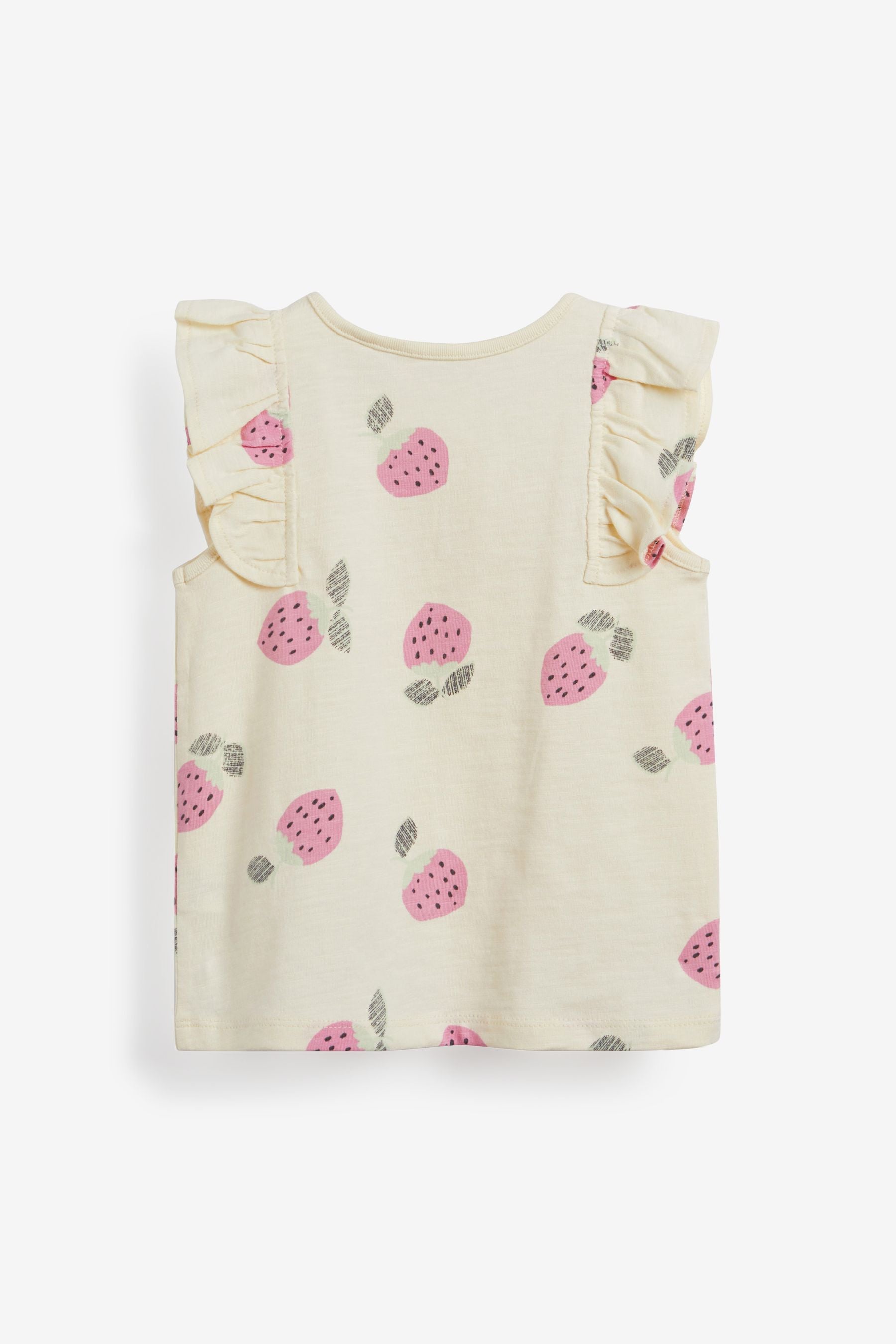 Yellow Strawberries Cotton Frill Vest (3mths-8yrs)