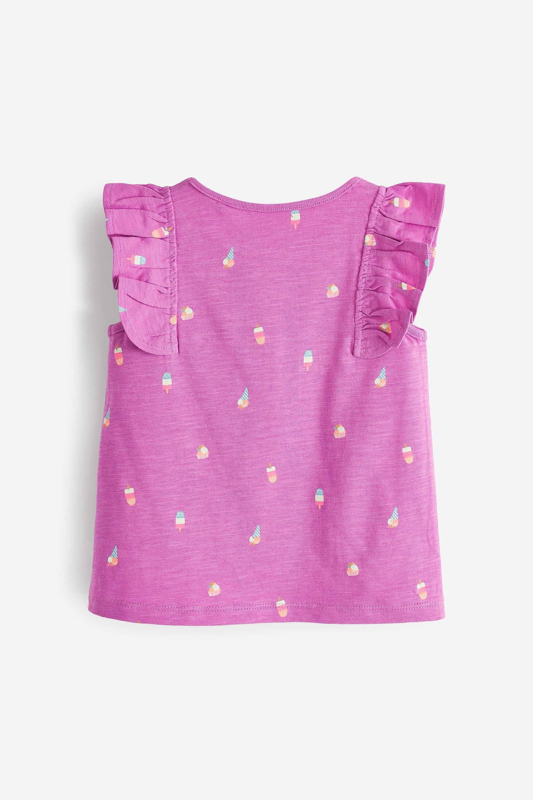 Purple Lolly Cotton Frill Vest (3mths-7yrs)