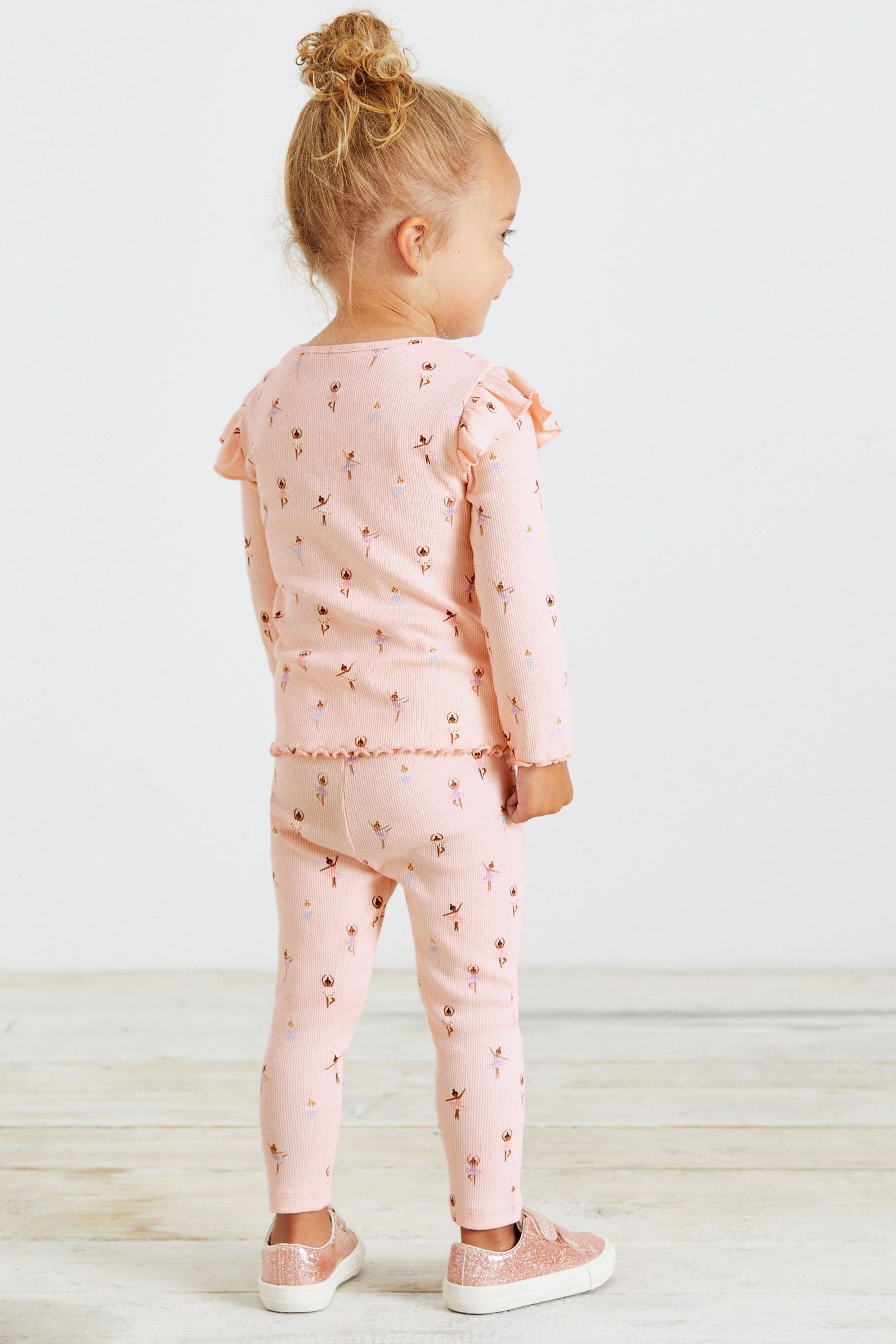 Pale Pink Ballerina Rib Jersey Leggings (3mths-7yrs)