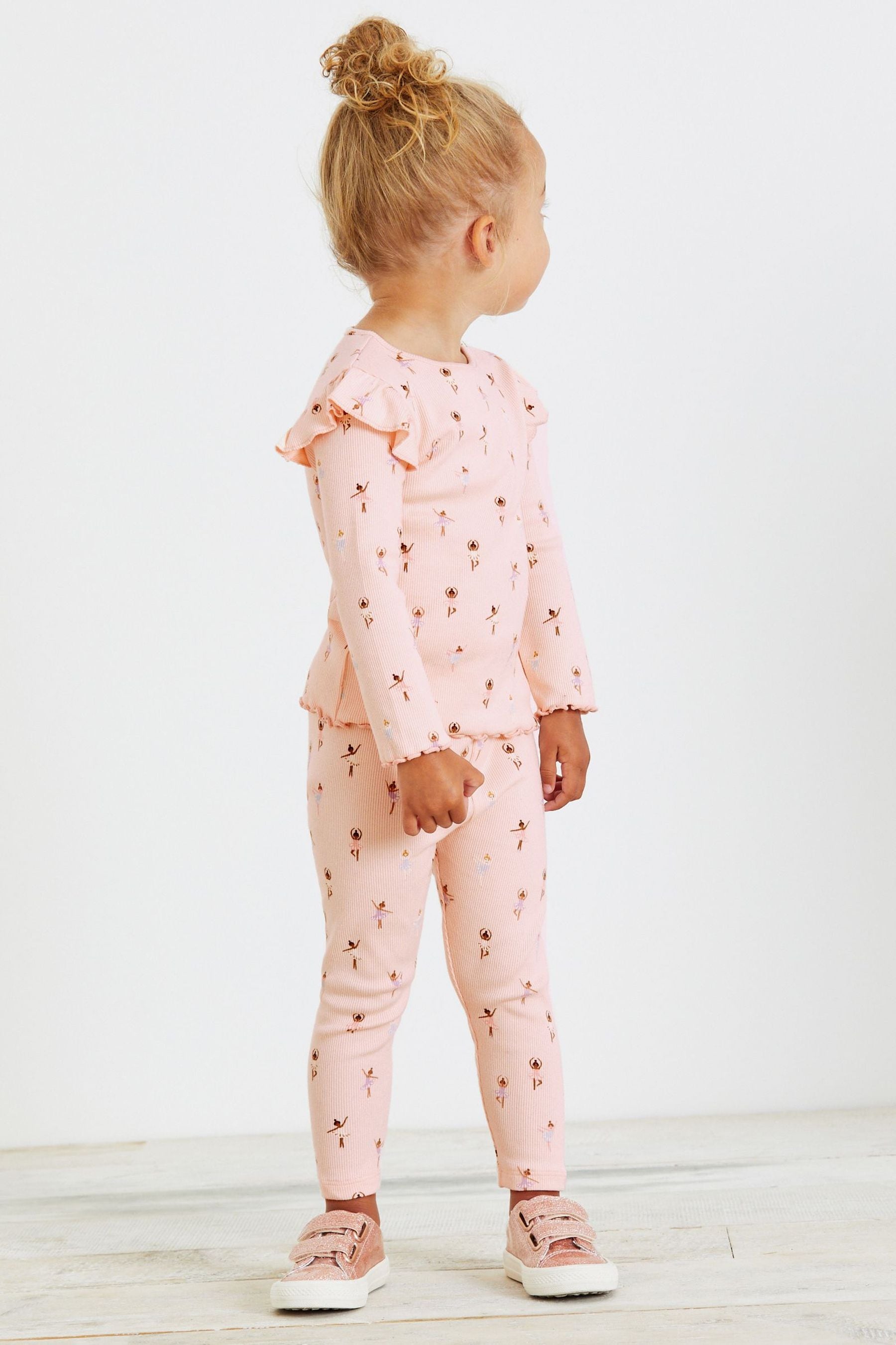 Pale Pink Ballerina Rib Jersey Leggings (3mths-7yrs)