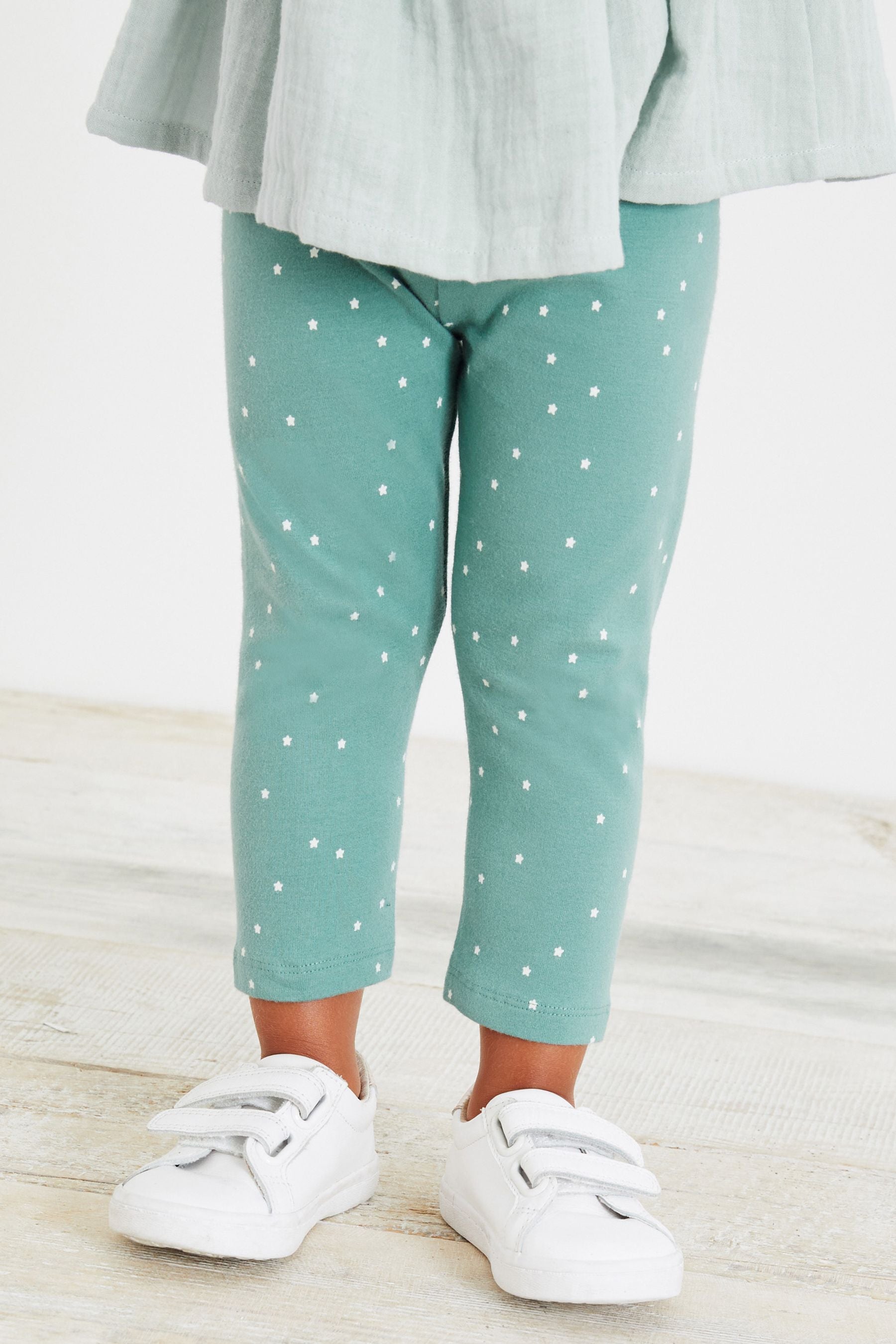 Teal Blue Star Leggings (3mths-7yrs)