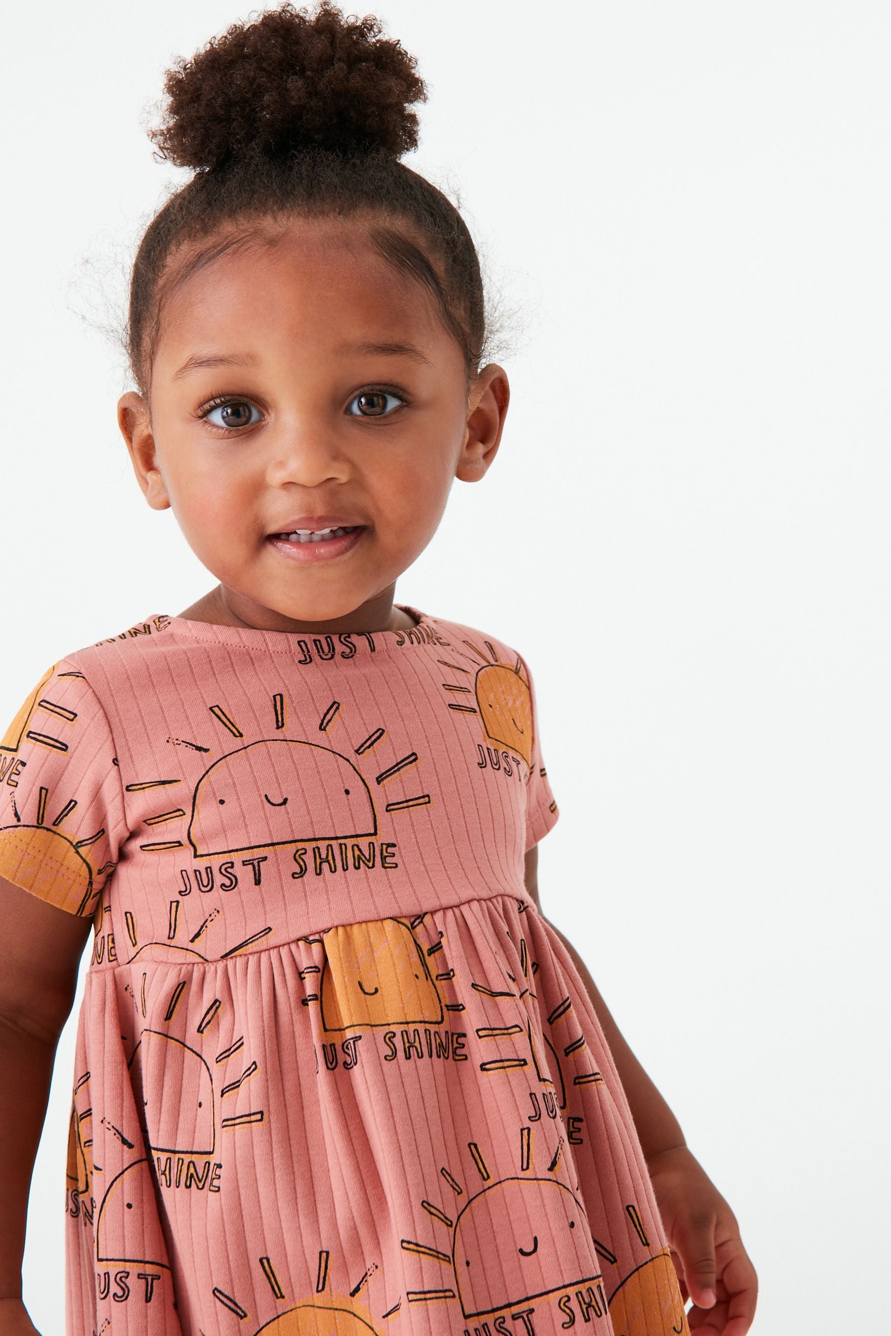 Blush Pink Sunshine Rib Jersey Dress (3mths-7yrs)