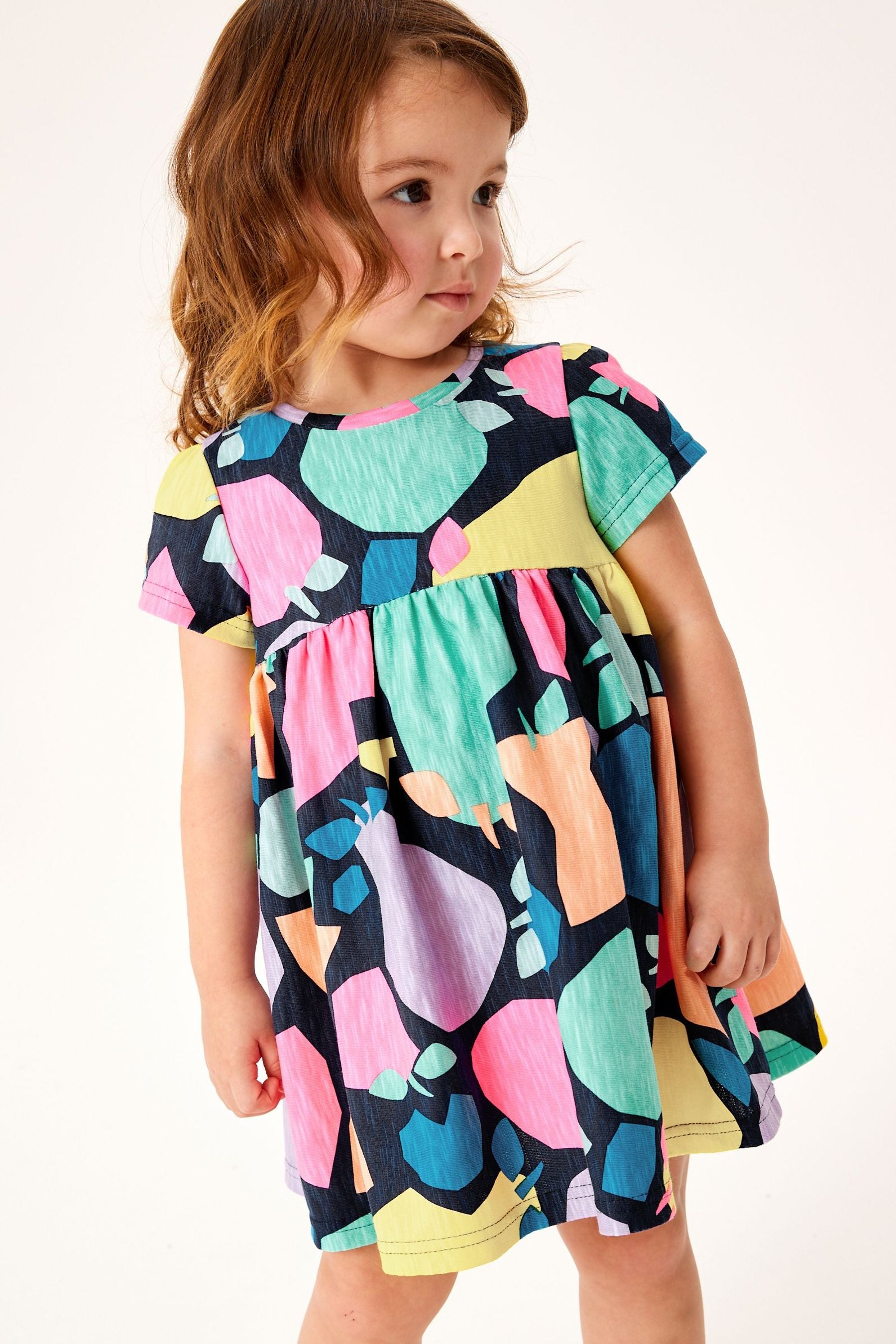 Bright Shapes Short Sleeve Jersey Dress (3mths-7yrs)