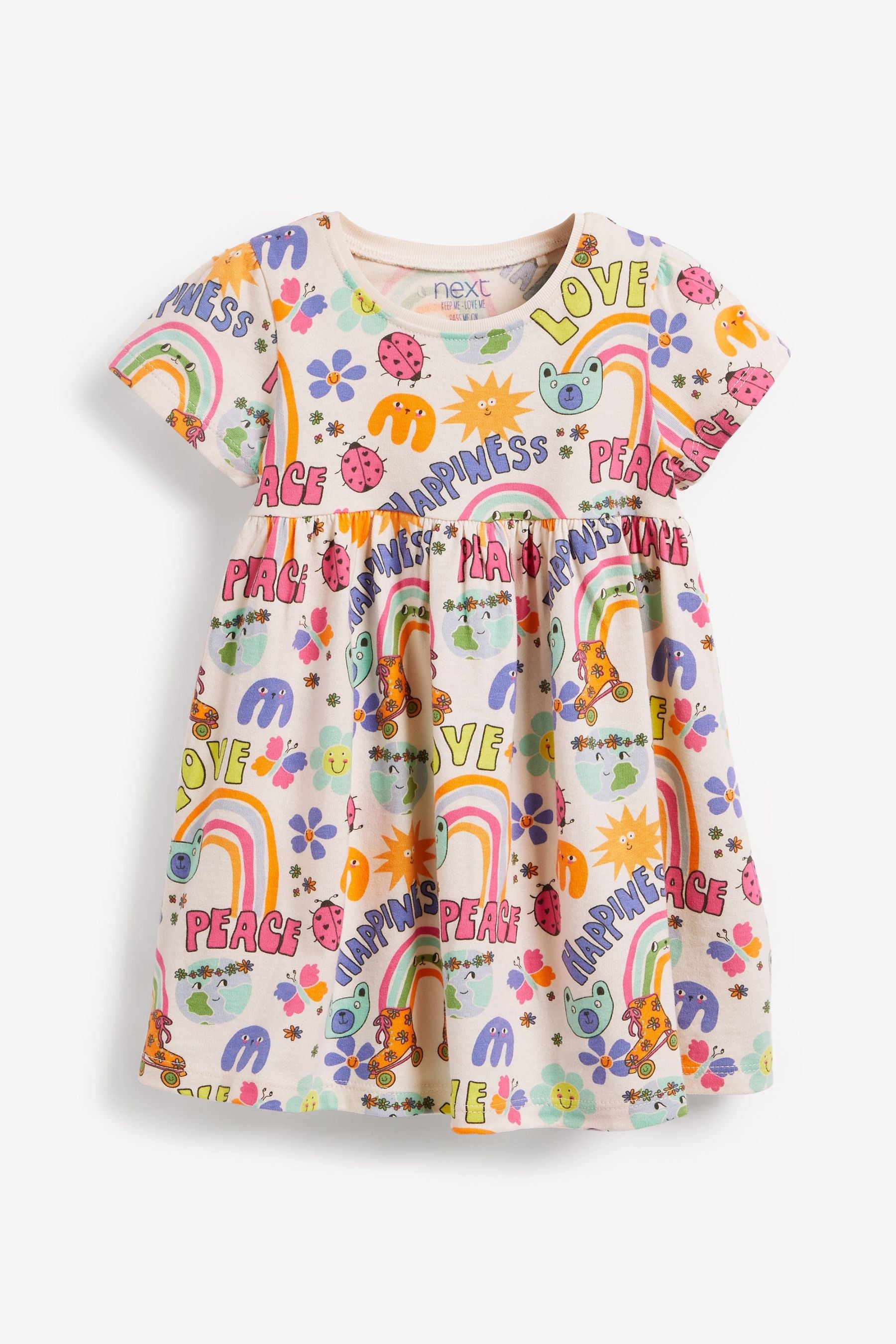 Retro Character Short Sleeve Jersey Dress (3mths-7yrs)