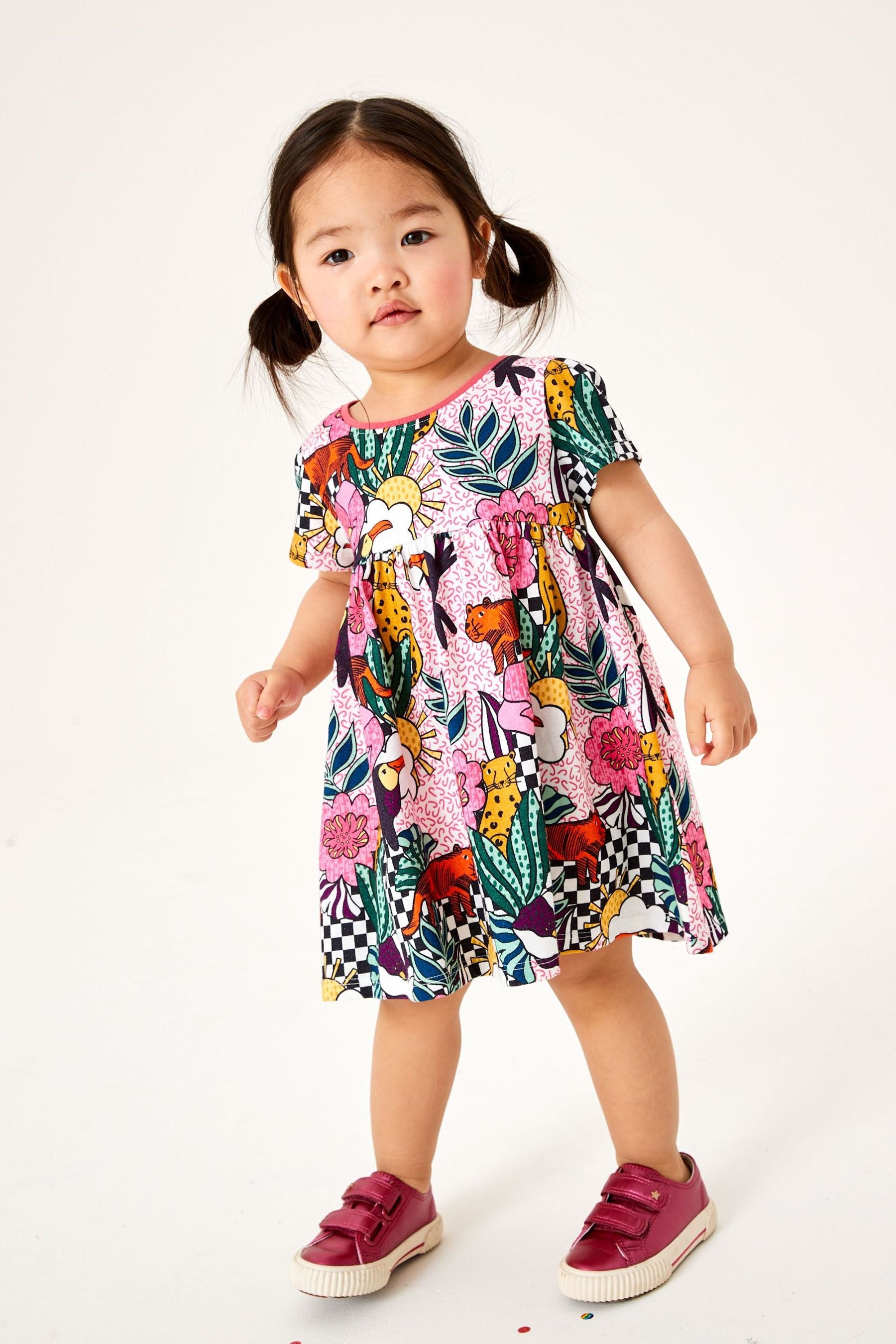 Purple Jungle Short Sleeve Jersey Dress (3mths-7yrs)