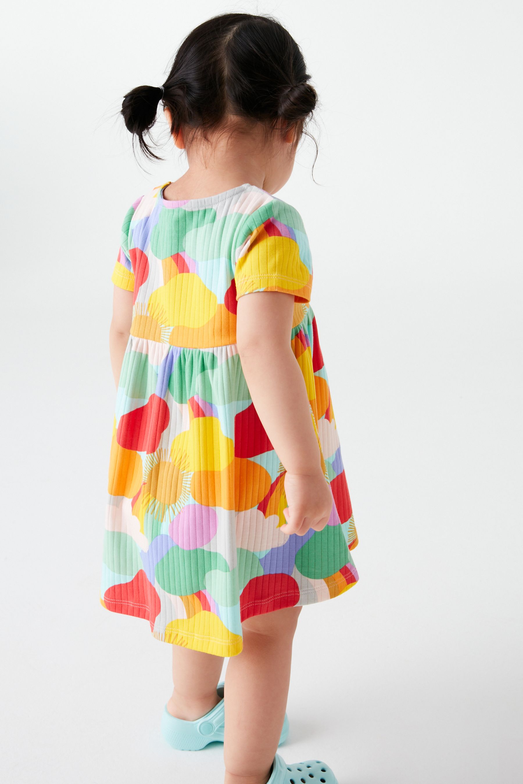 Bright Rainbow Rib Jersey Dress (3mths-7yrs)