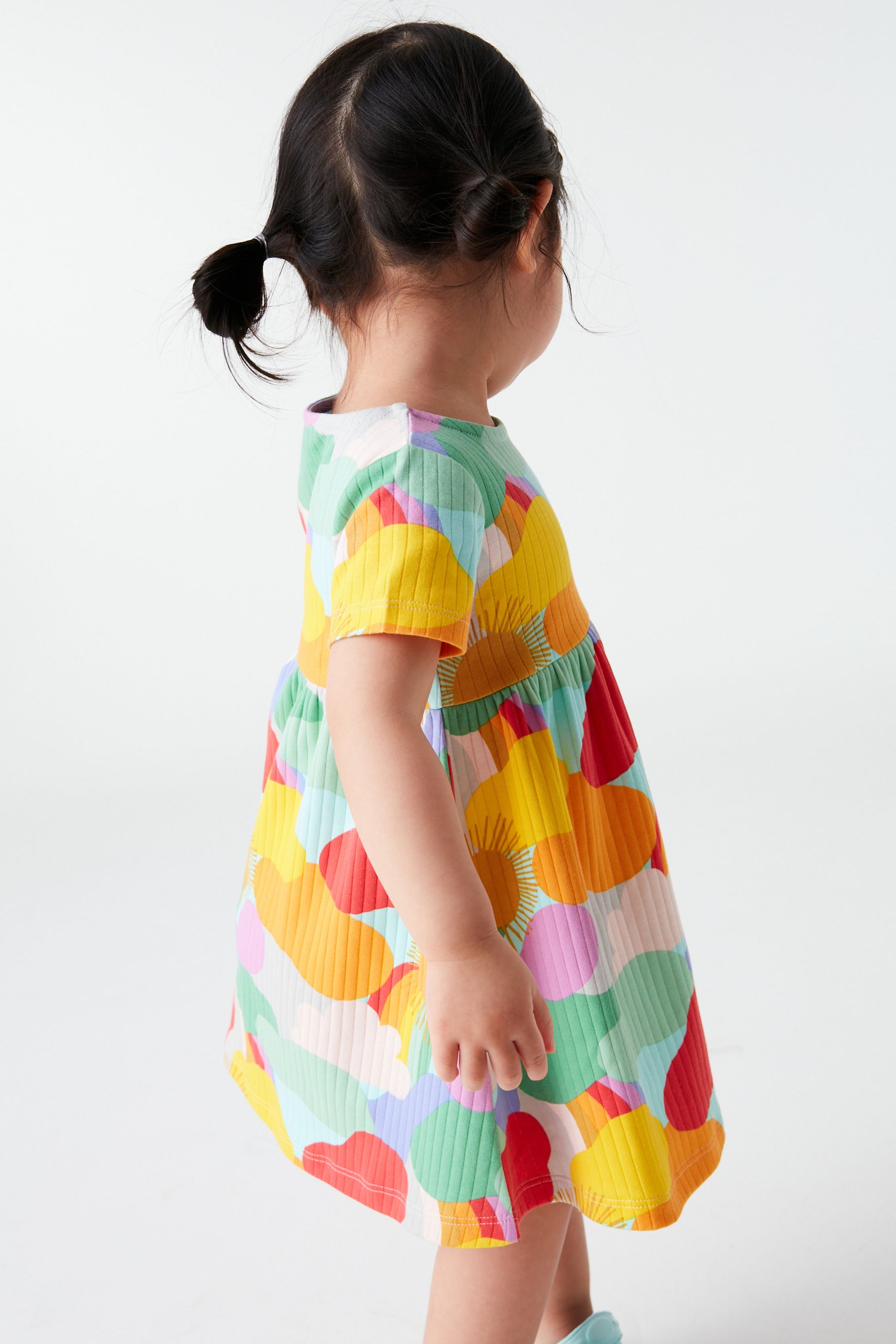 Bright Rainbow Rib Jersey Dress (3mths-7yrs)