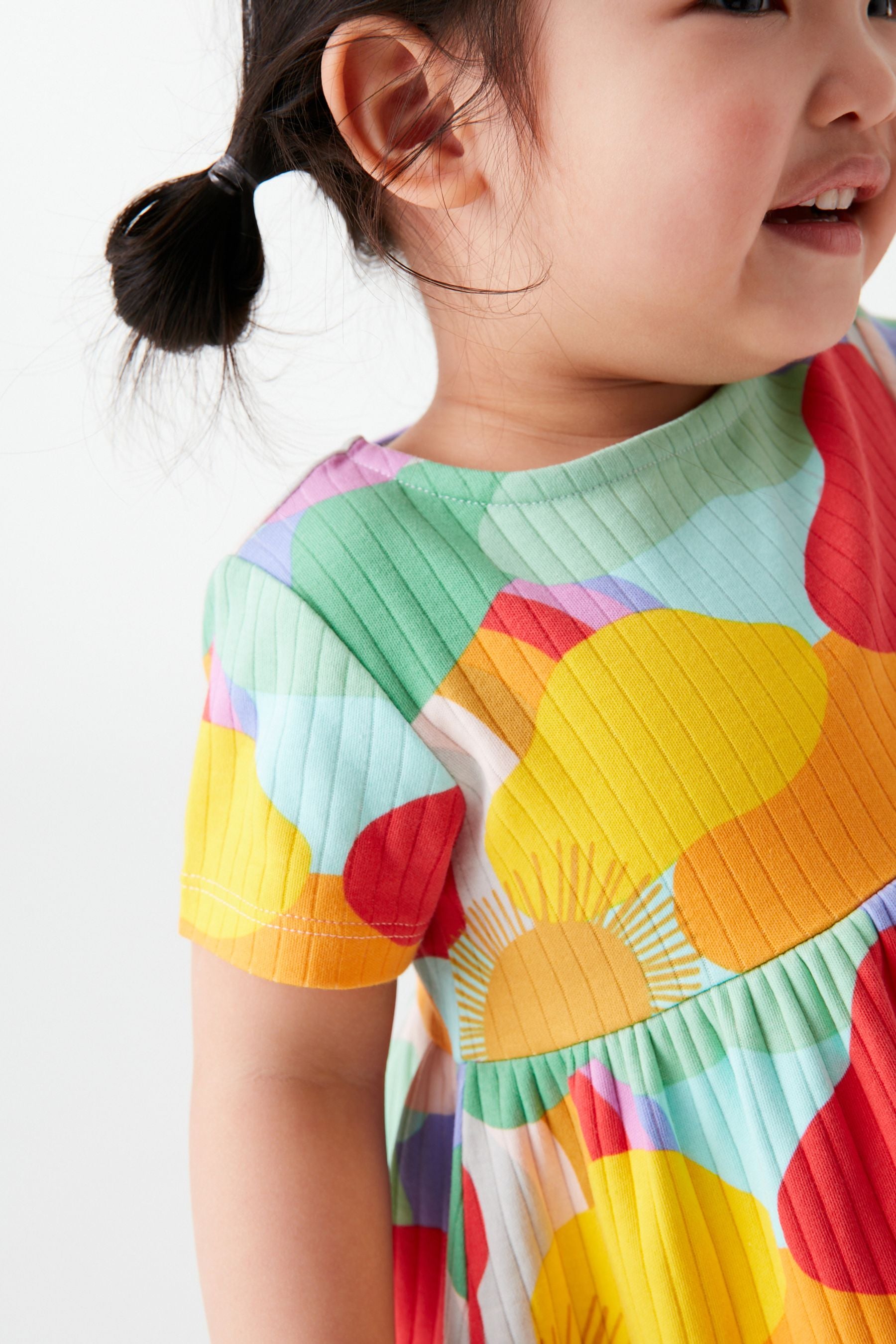 Bright Rainbow Rib Jersey Dress (3mths-7yrs)