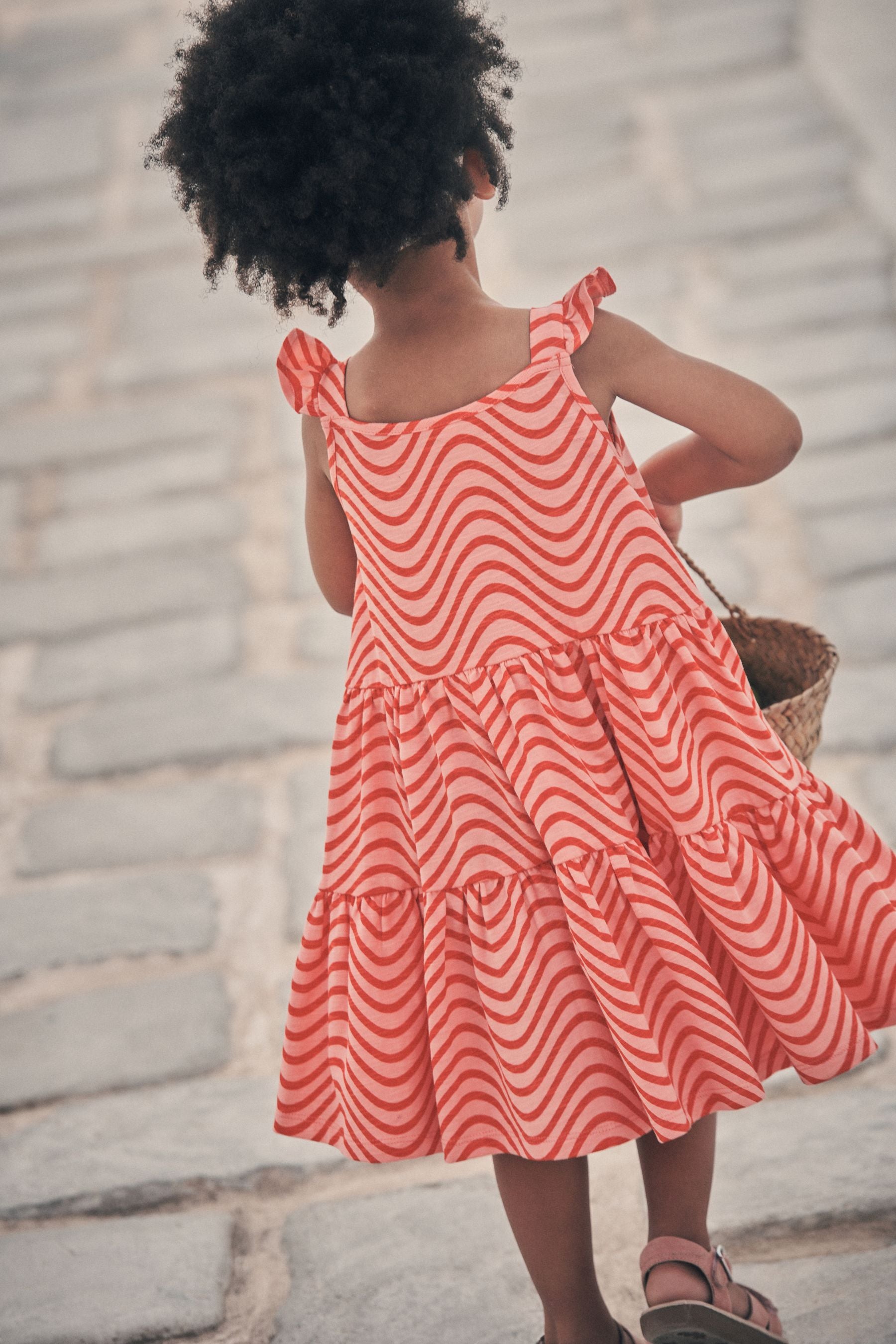 Red Wave Sleeveless Jersey Sundress (3mths-7yrs)