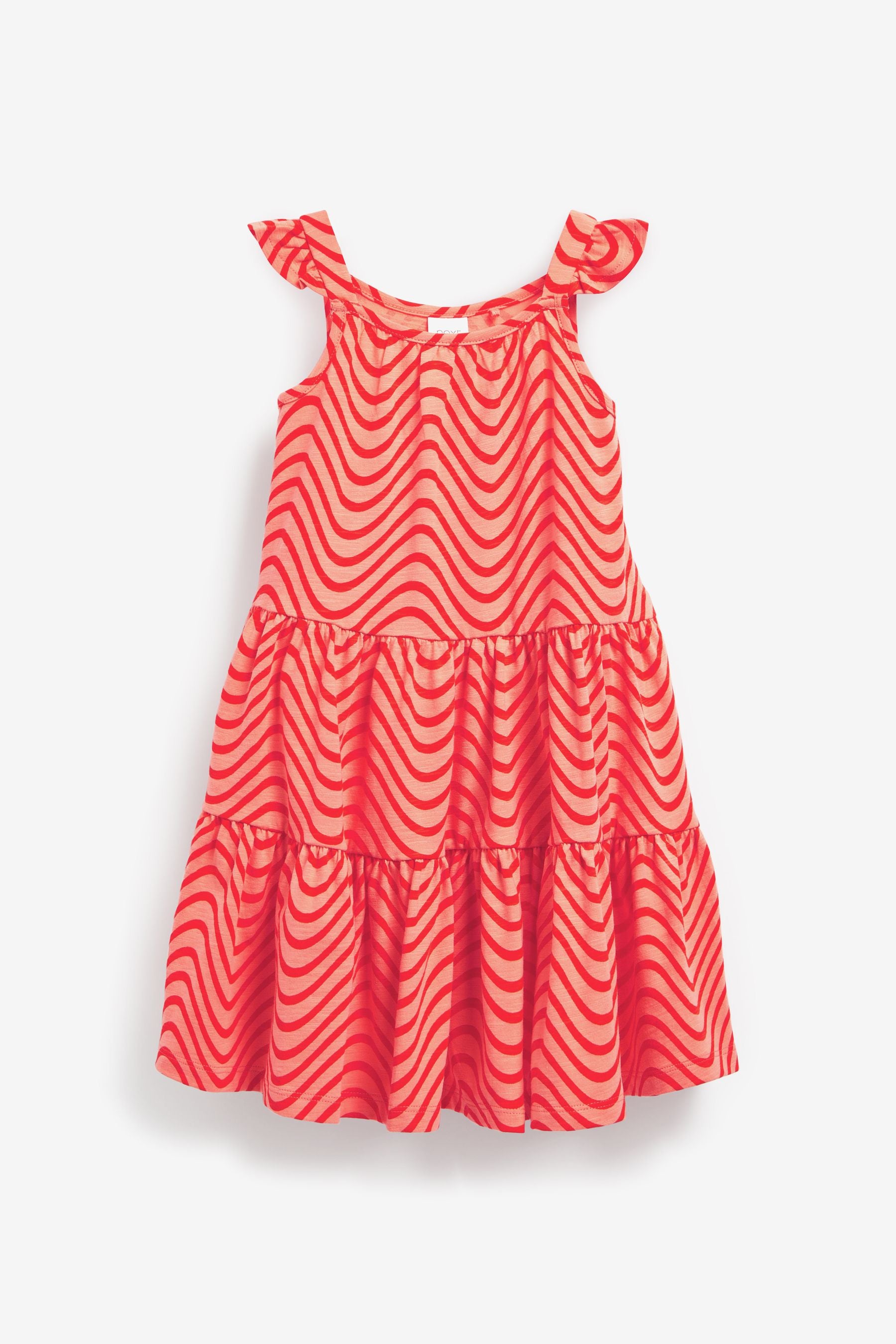 Red Wave Sleeveless Jersey Sundress (3mths-7yrs)