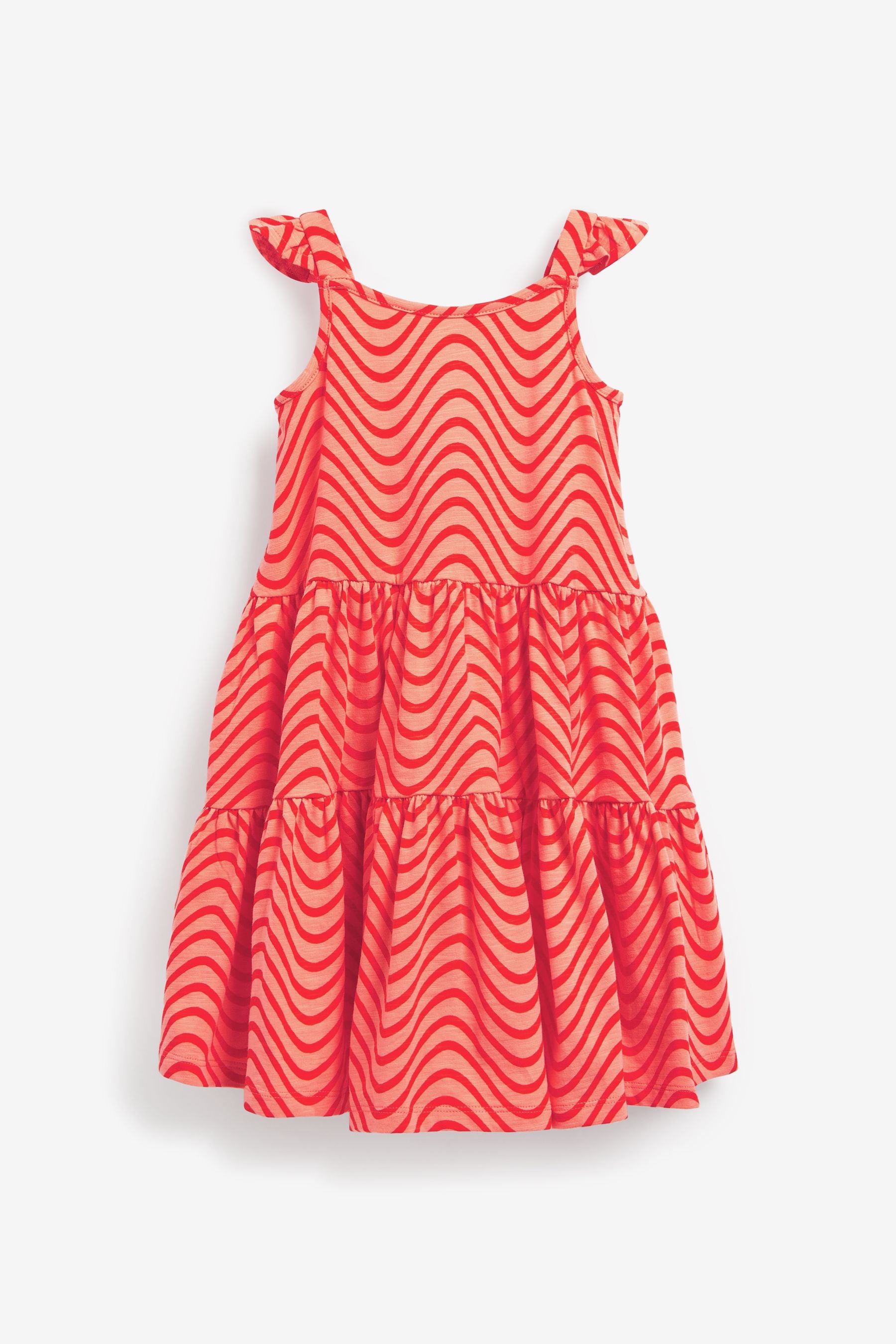 Red Wave Sleeveless Jersey Sundress (3mths-7yrs)