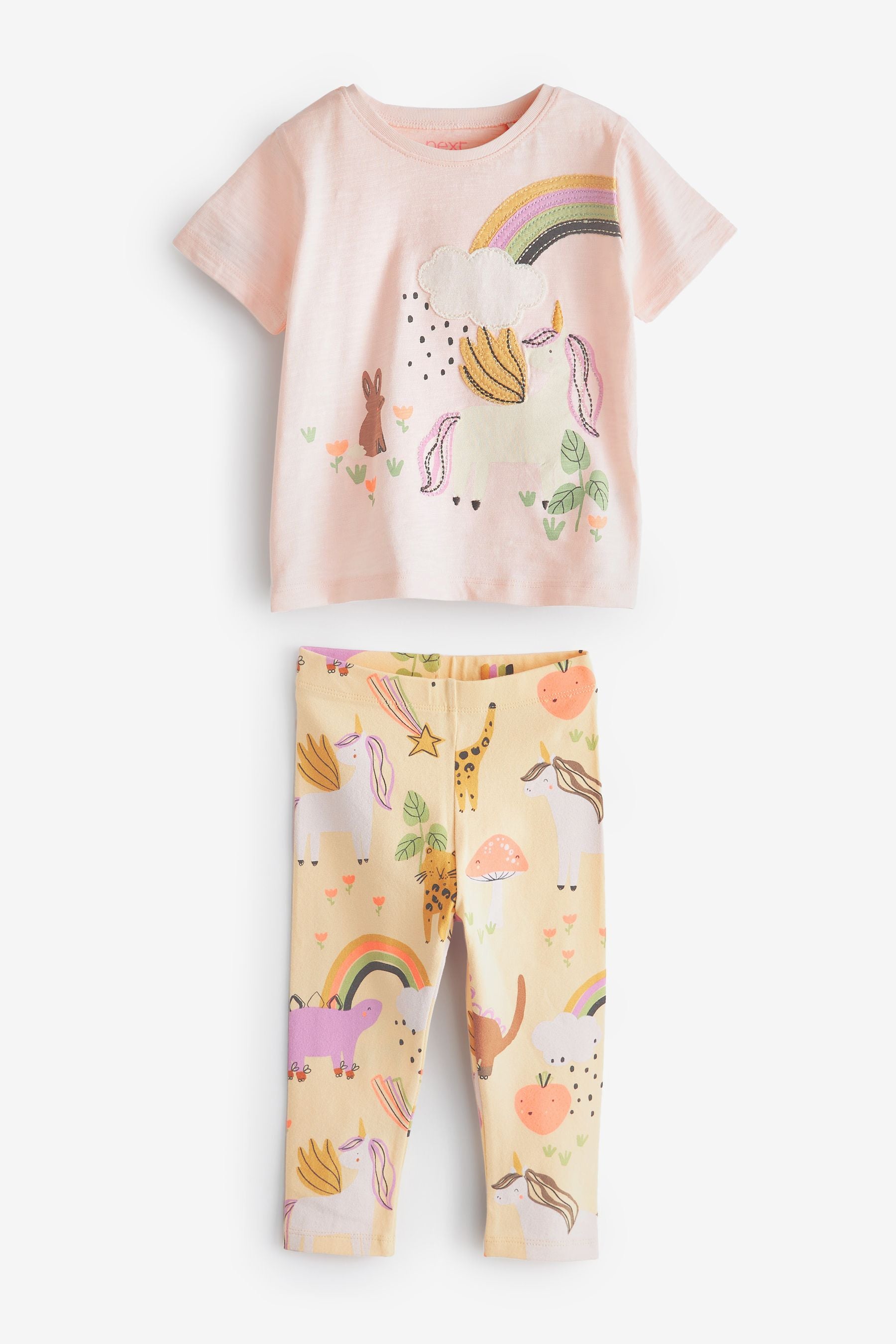 Pale Pink Unicorn T-Shirt & Leggings Set (3mths-7yrs)