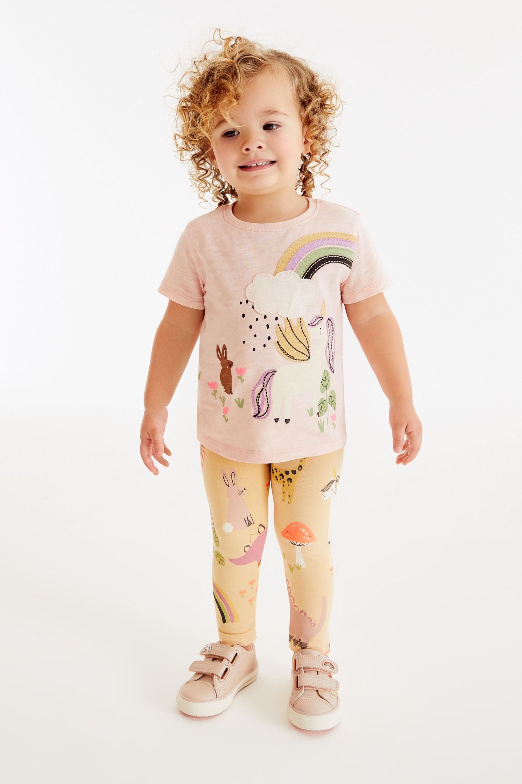 Pale Pink Unicorn T-Shirt & Leggings Set (3mths-7yrs)