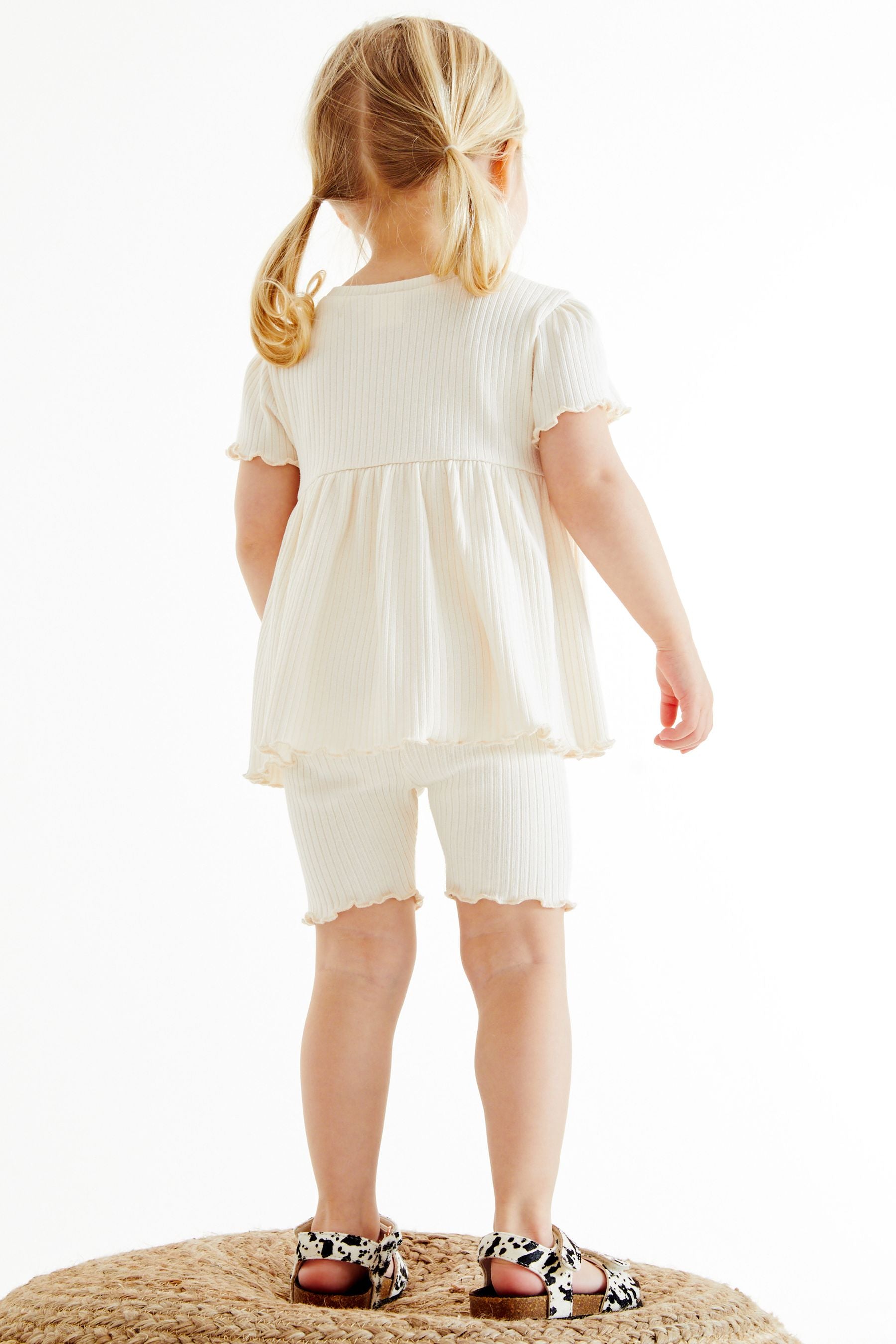 Cream Rib Top & Shorts Set (3mths-7yrs)