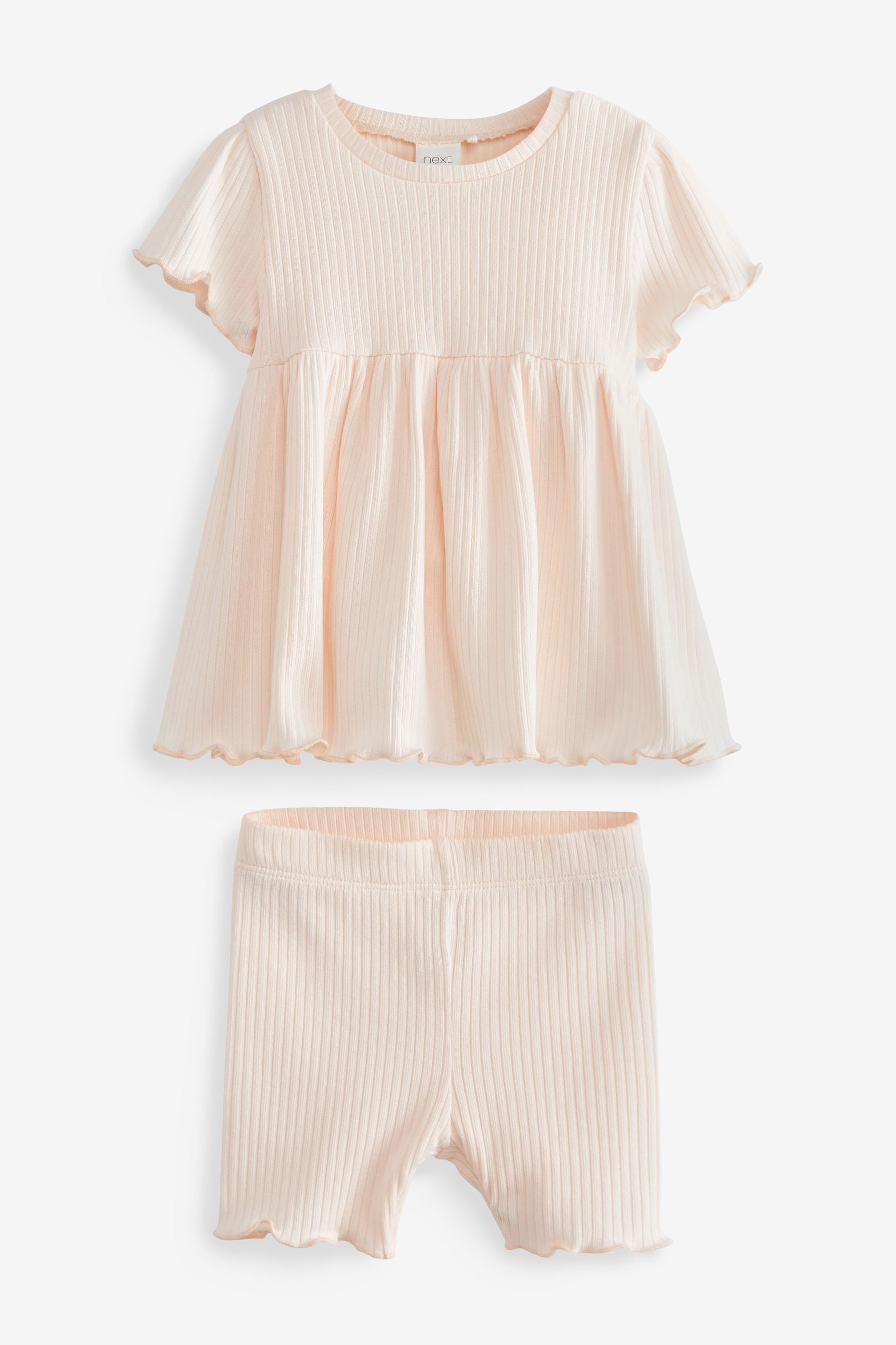 Cream Rib Top & Shorts Set (3mths-7yrs)