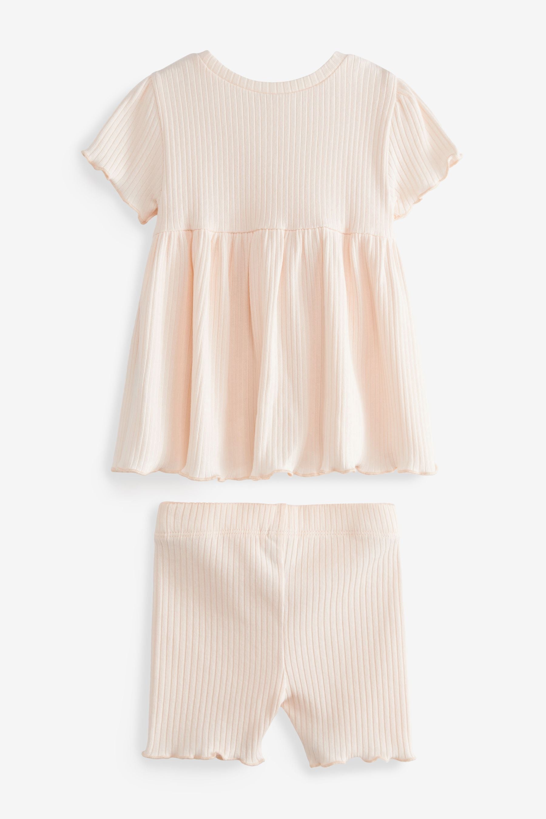 Cream Rib Top & Shorts Set (3mths-7yrs)