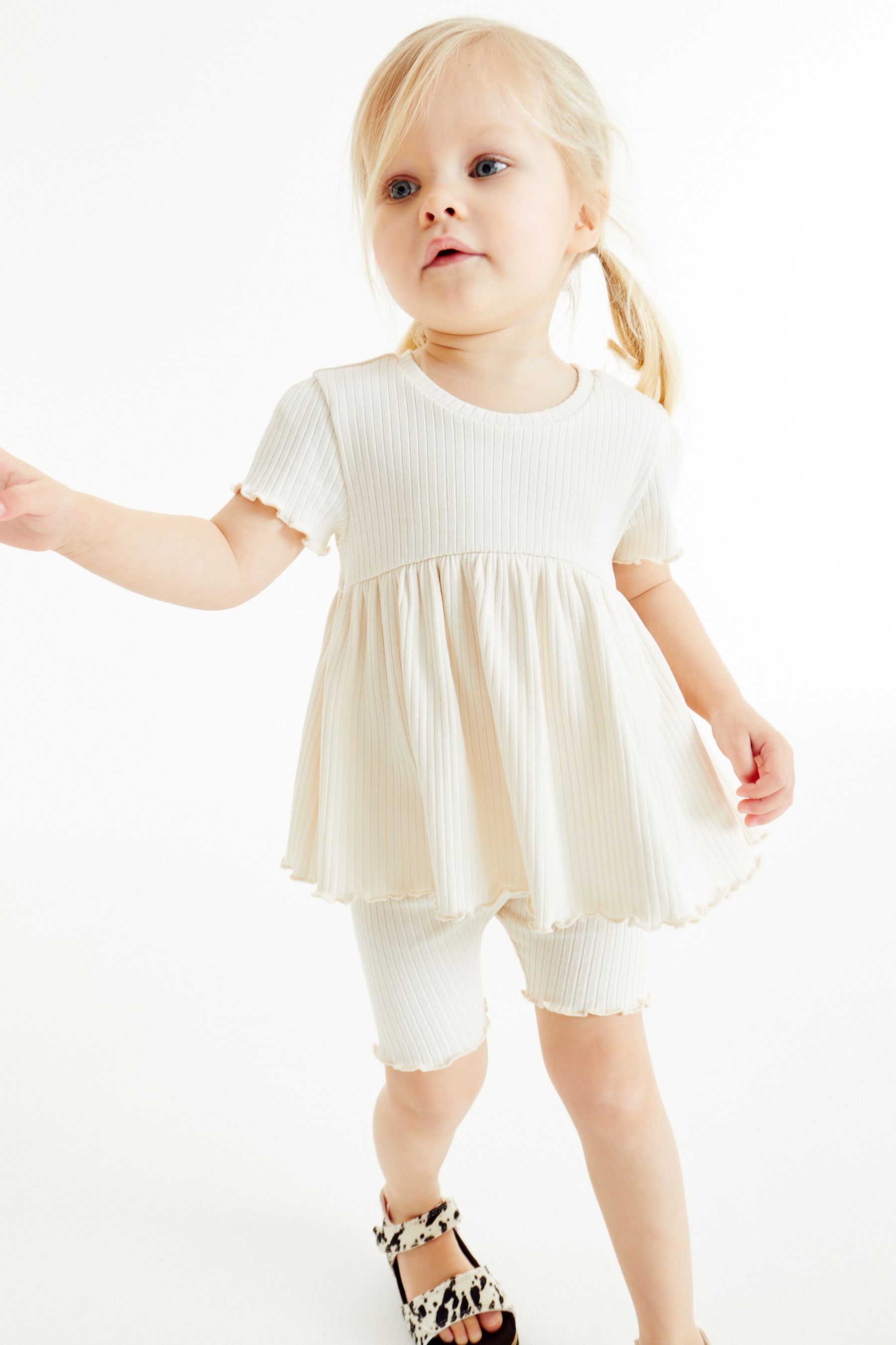 Cream Rib Top & Shorts Set (3mths-7yrs)