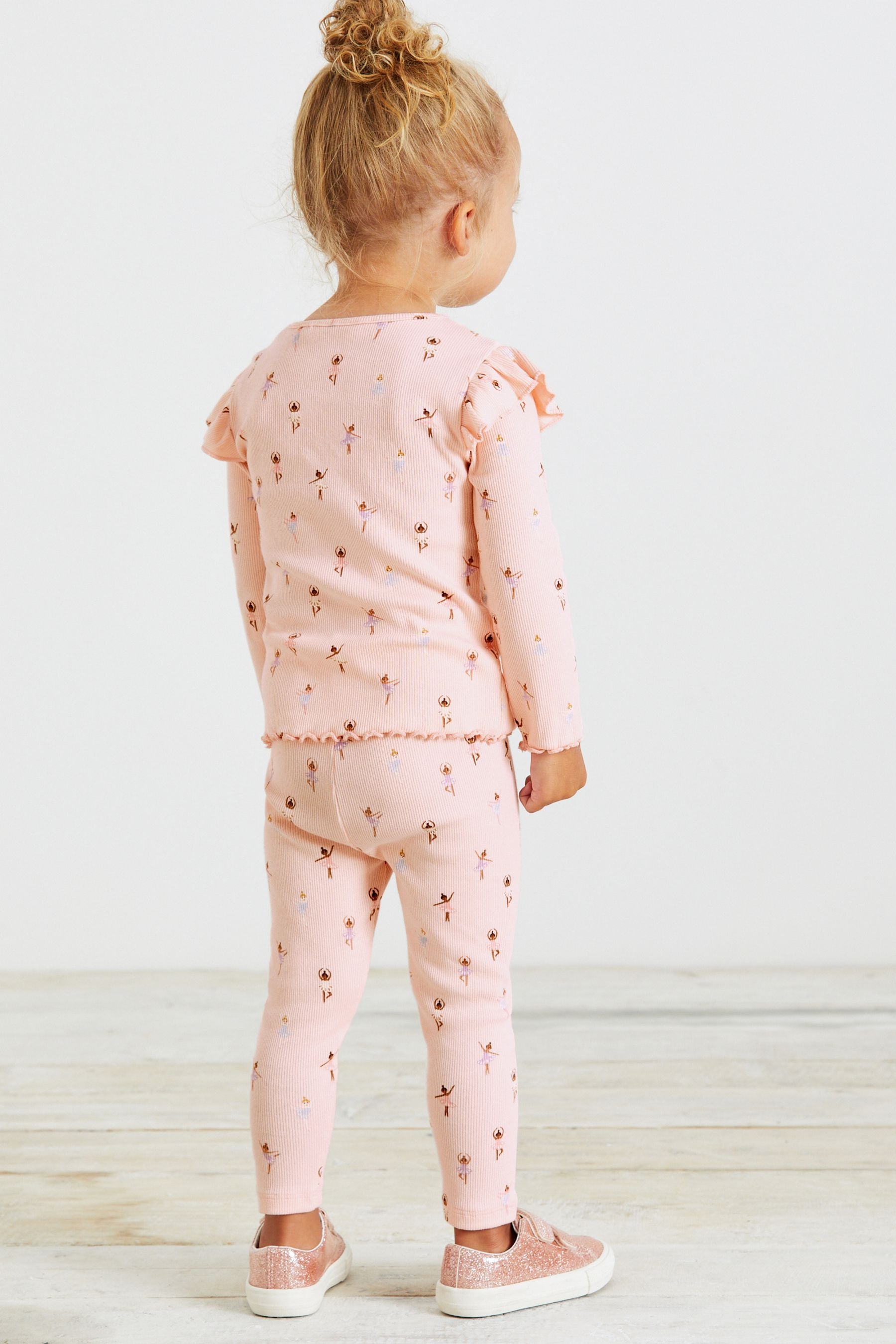 Pale Pink Ballerina Rib Jersey Leggings (3mths-7yrs)