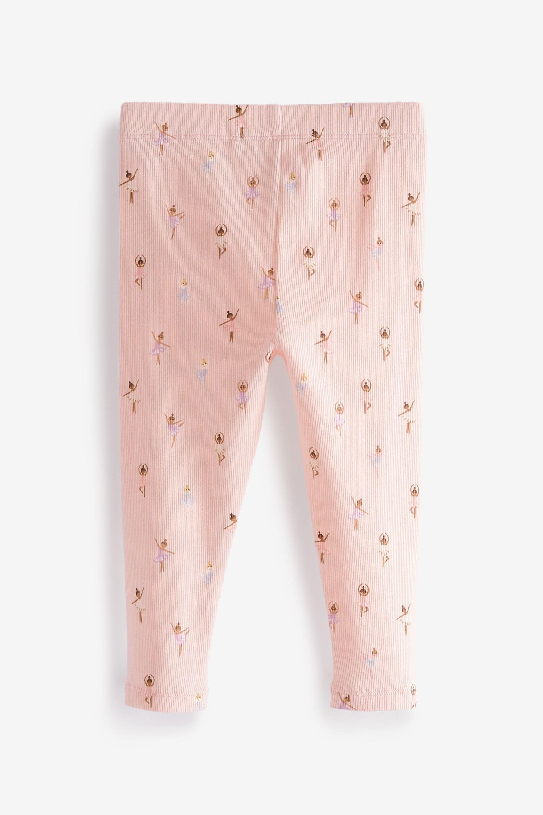 Pale Pink Ballerina Rib Jersey Leggings (3mths-7yrs)