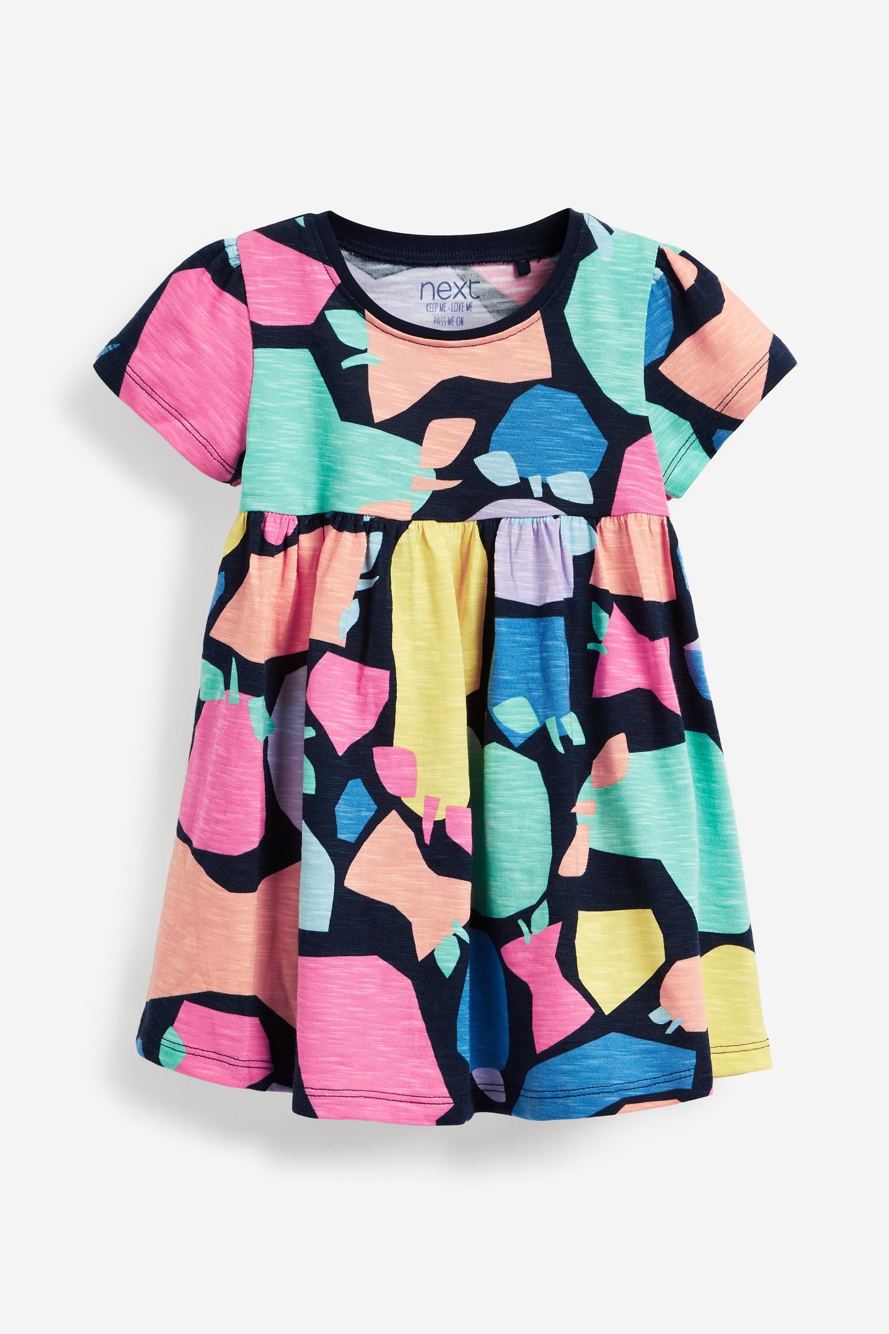 Bright Shapes Short Sleeve Jersey Dress (3mths-7yrs)