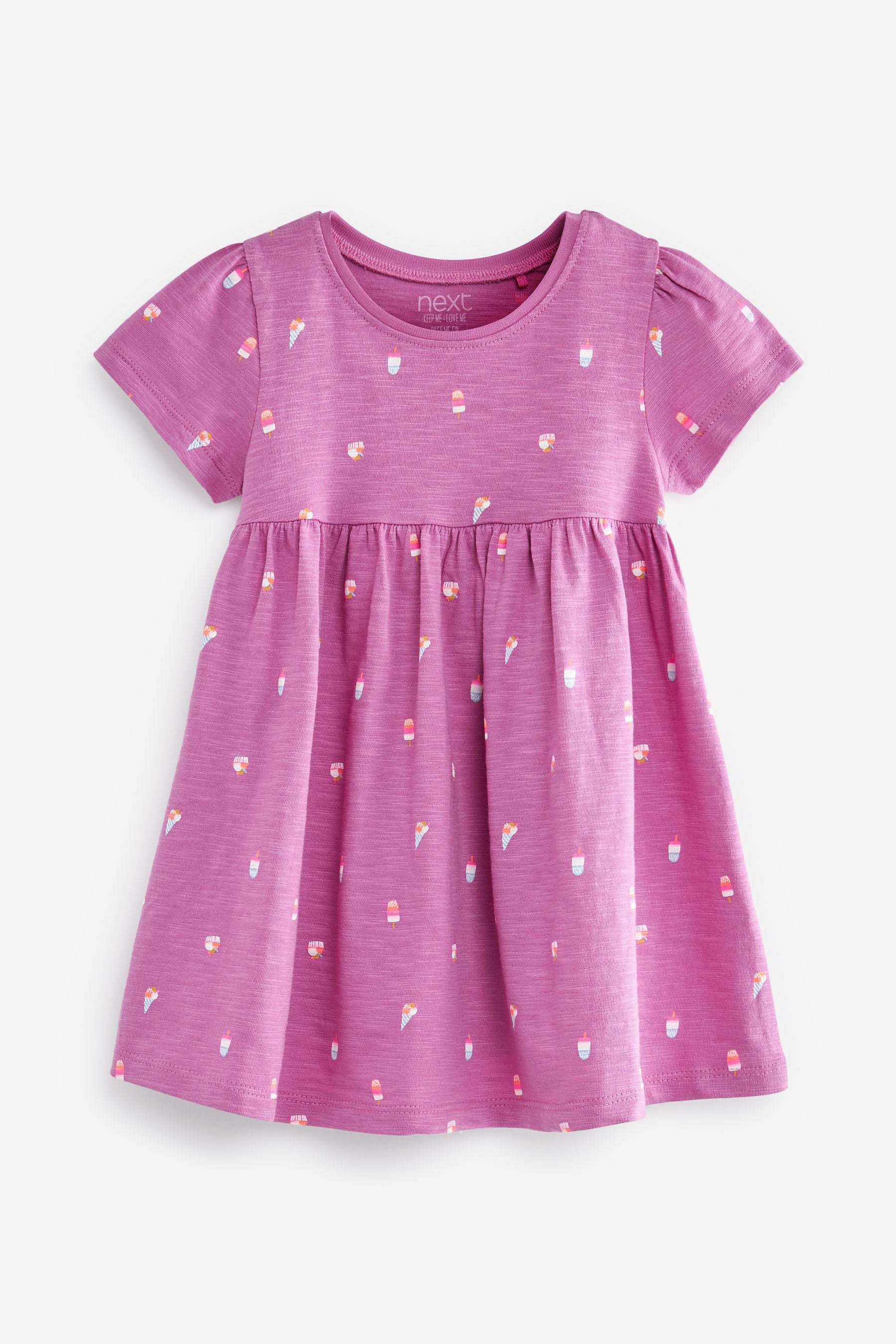 Purple Lollypop Short Sleeve Jersey Dress (3mths-7yrs)