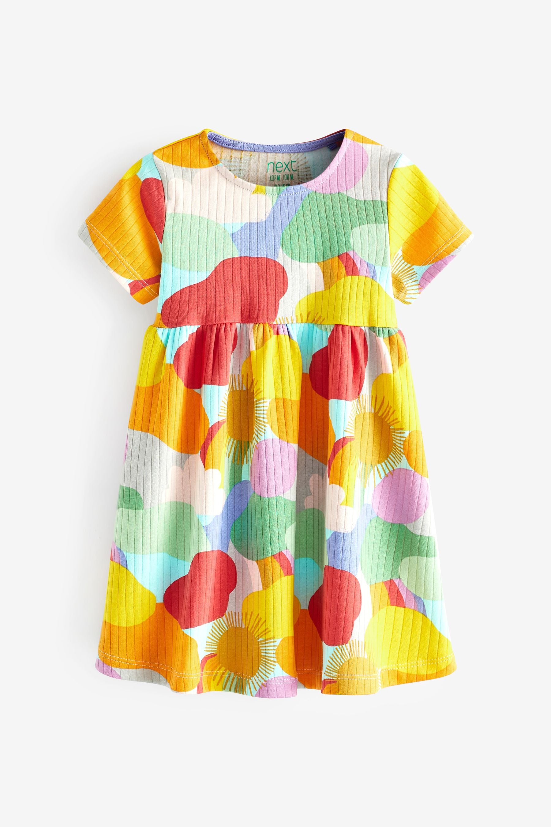 Bright Rainbow Rib Jersey Dress (3mths-7yrs)