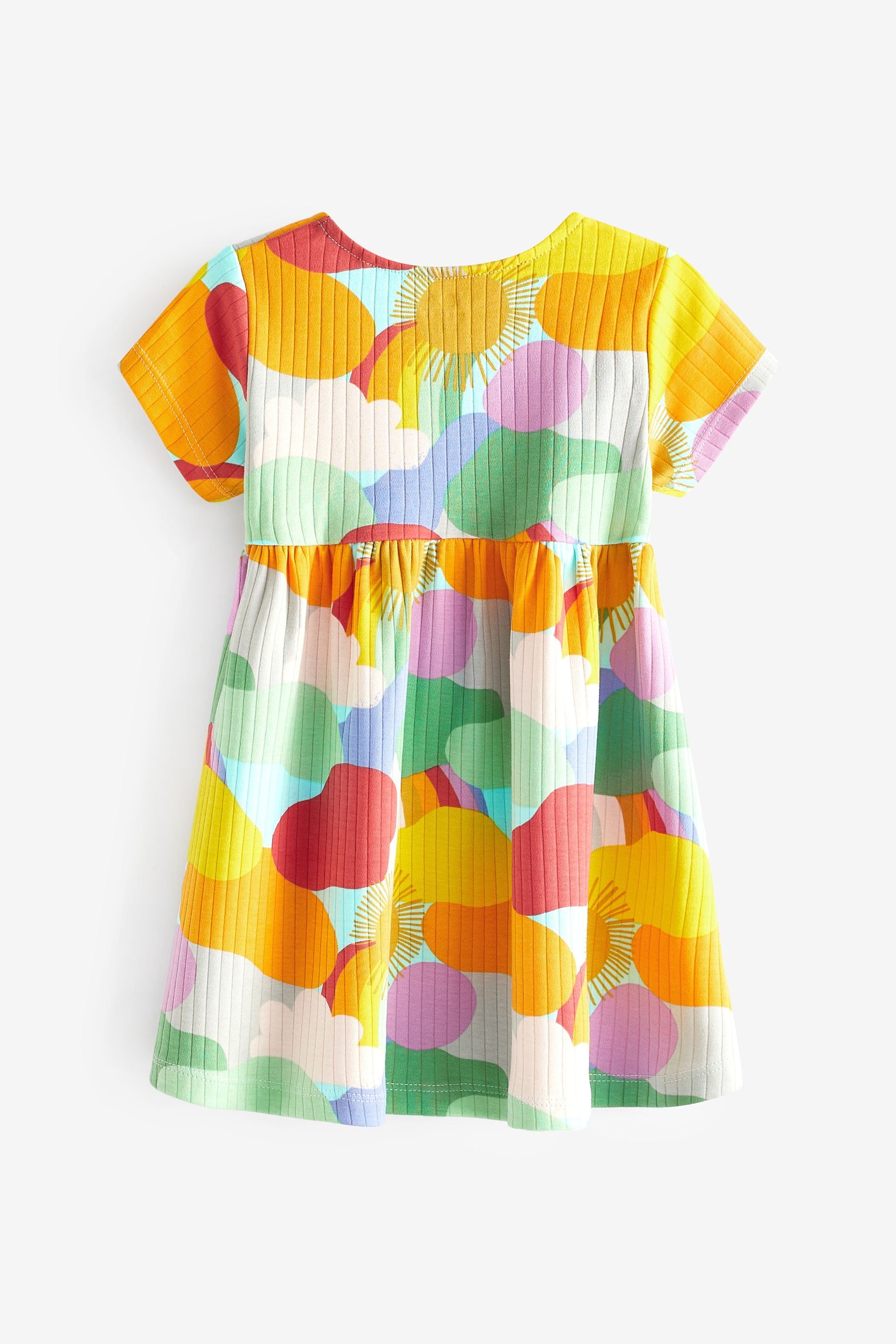 Bright Rainbow Rib Jersey Dress (3mths-7yrs)