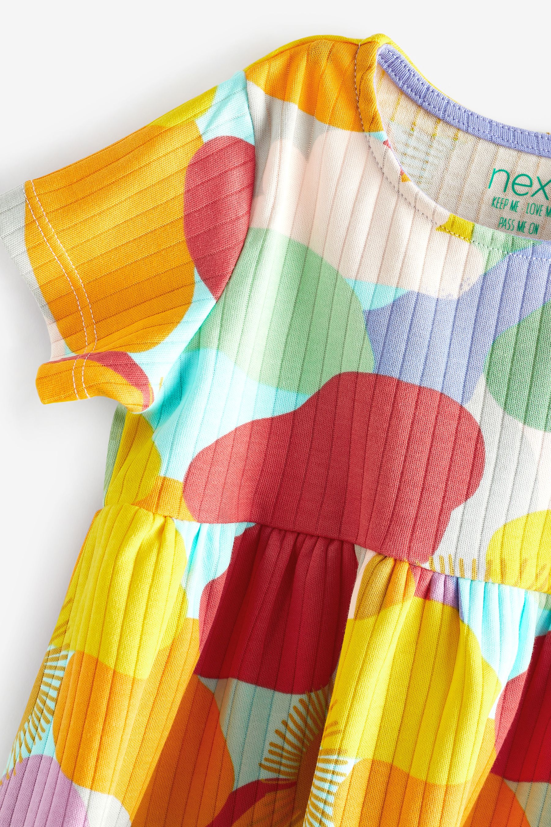 Bright Rainbow Rib Jersey Dress (3mths-7yrs)